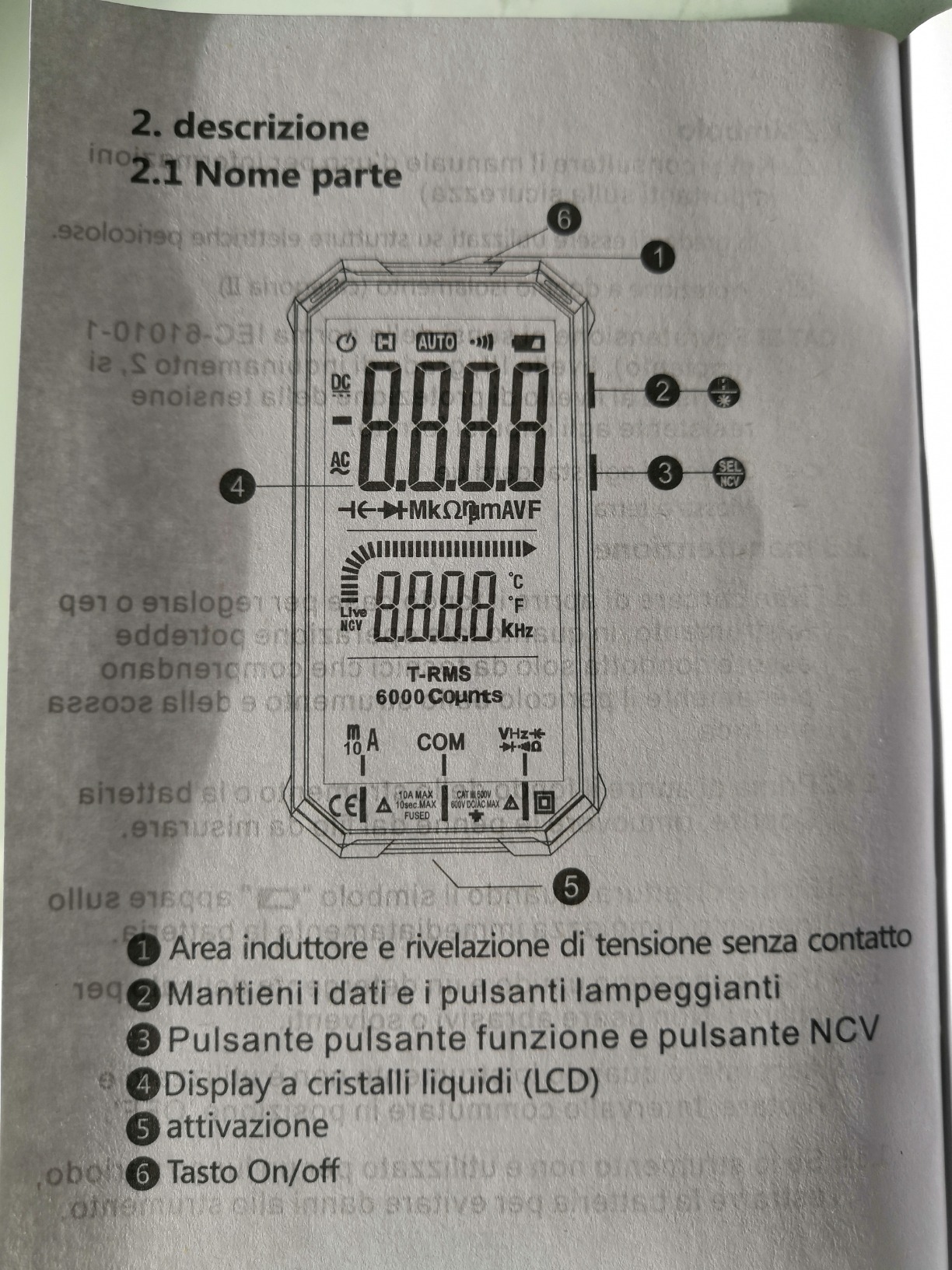 Wzone Multimetro digitale tester elettrico con NCV