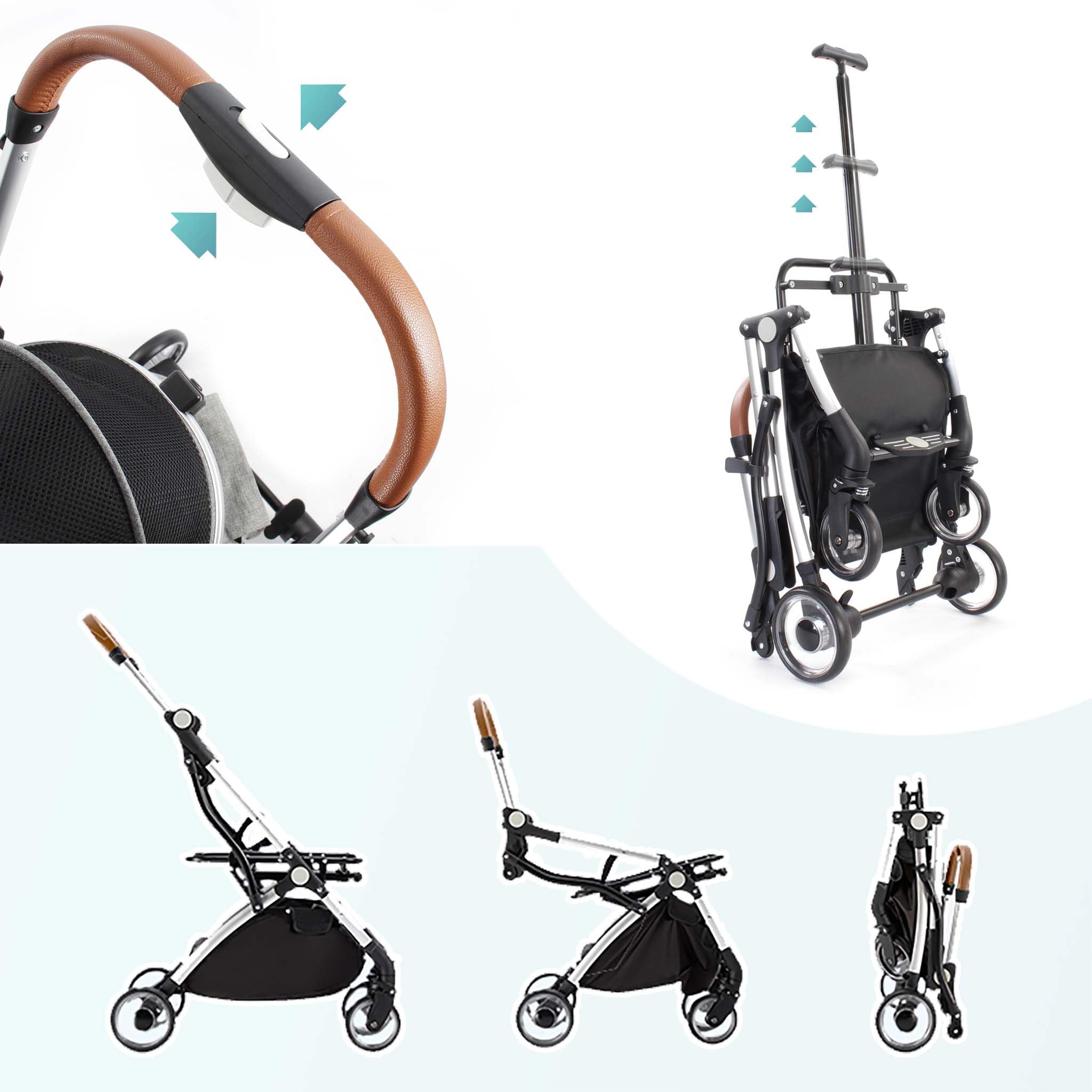 Fudajo 2in1 passeggino per cani nero 15 kg