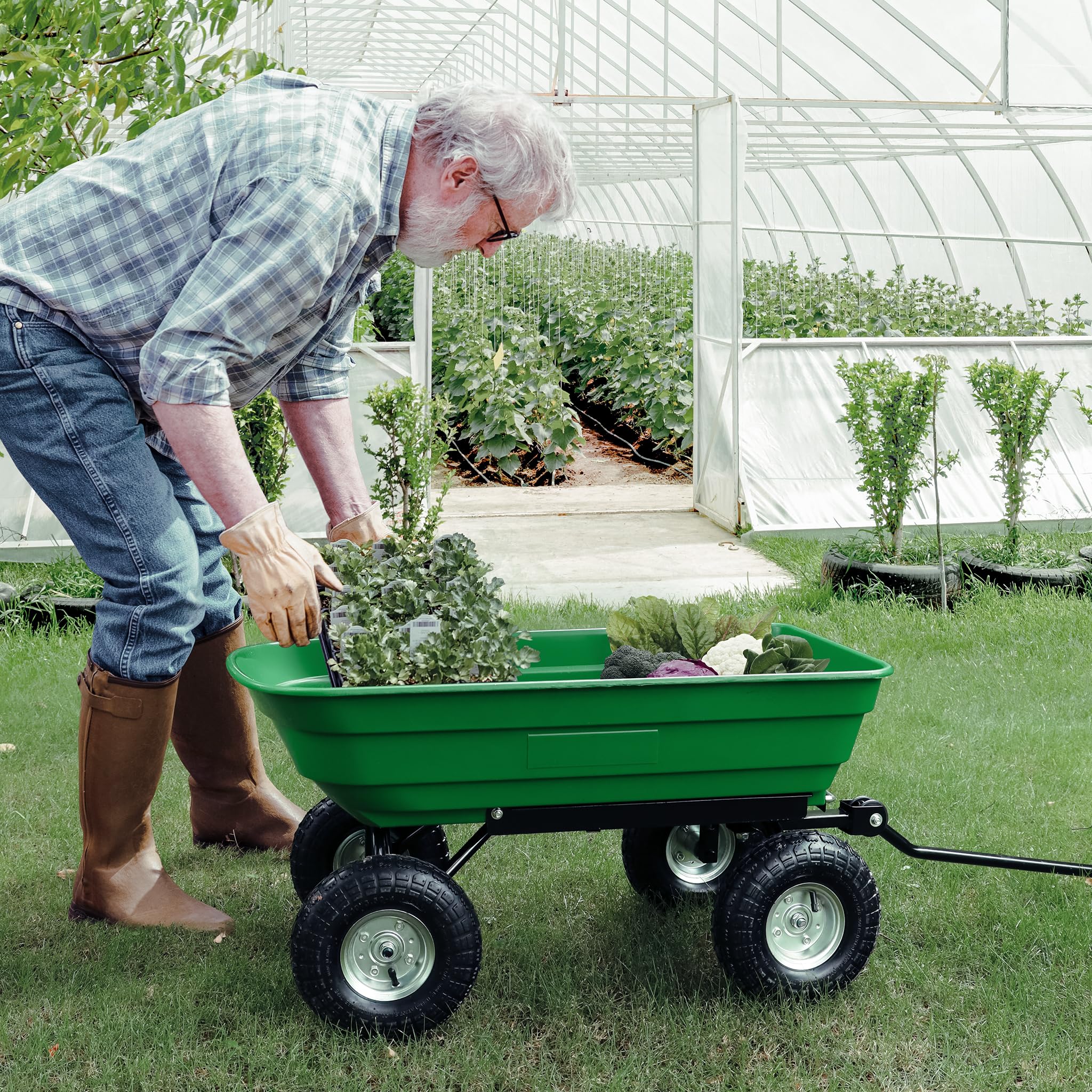 Wiltec Carrello Giardino Ribaltabile 75L Carriola 240kg