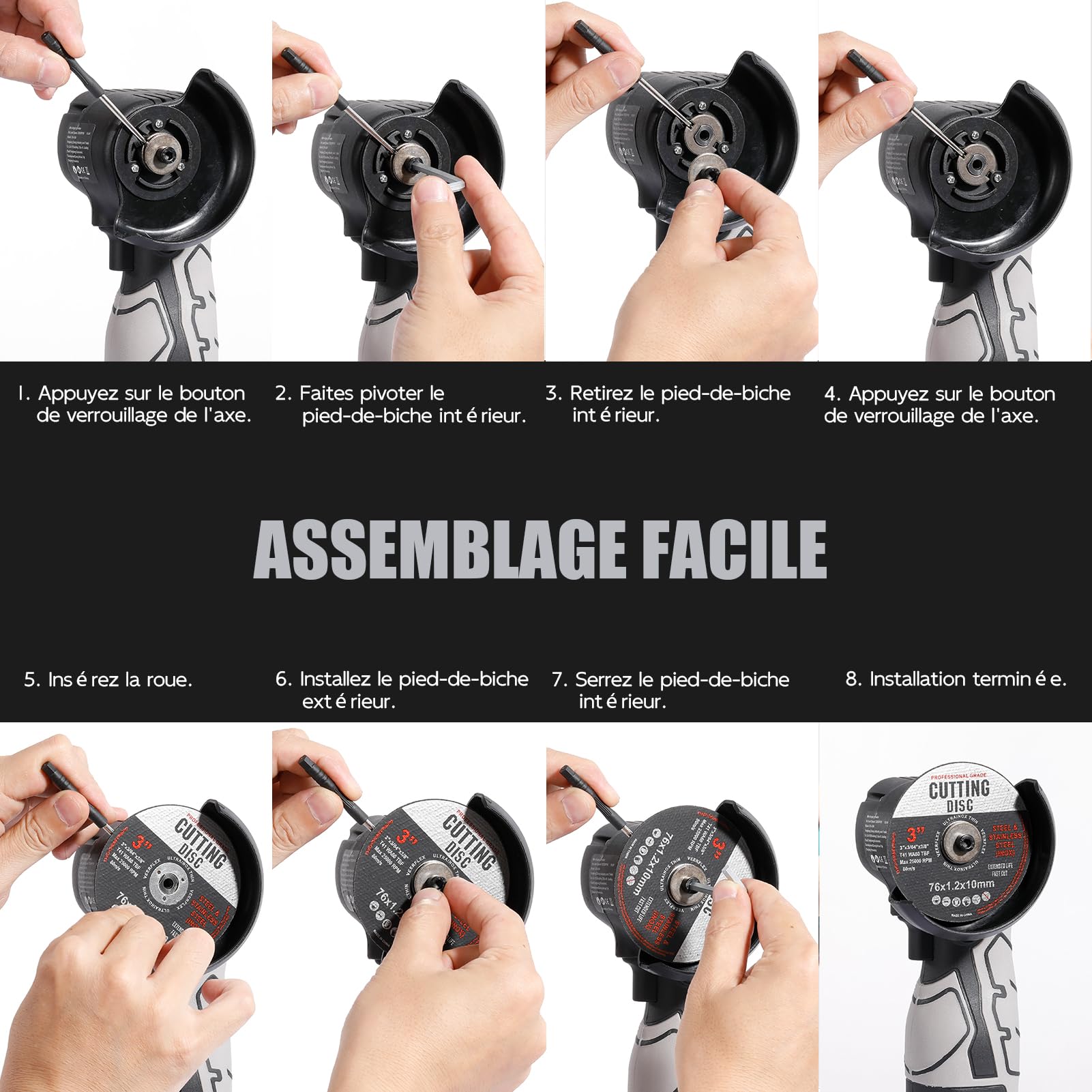 Weytoll Smerigliatrice Angolare Batteria 16,8V 2 Batterie