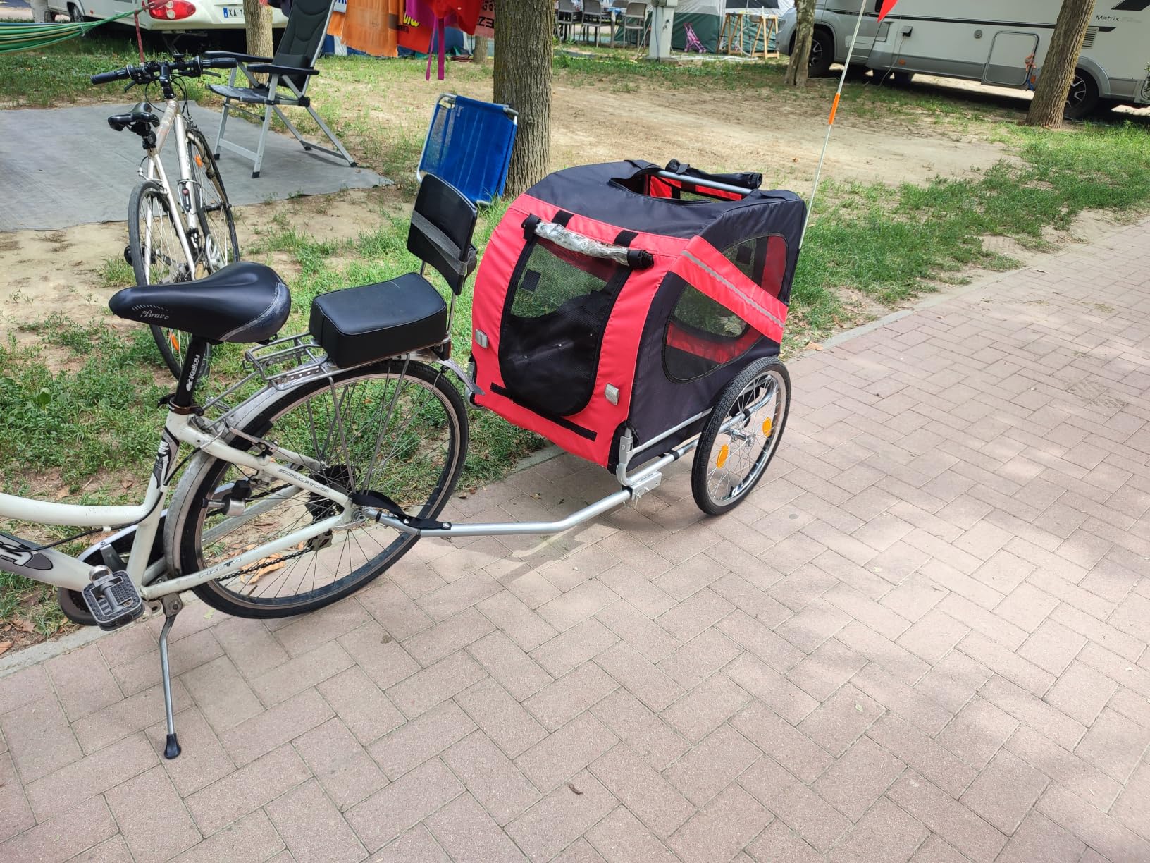 Wiltec Rimorchio Bici per Cani 40 kg con Parapioggia