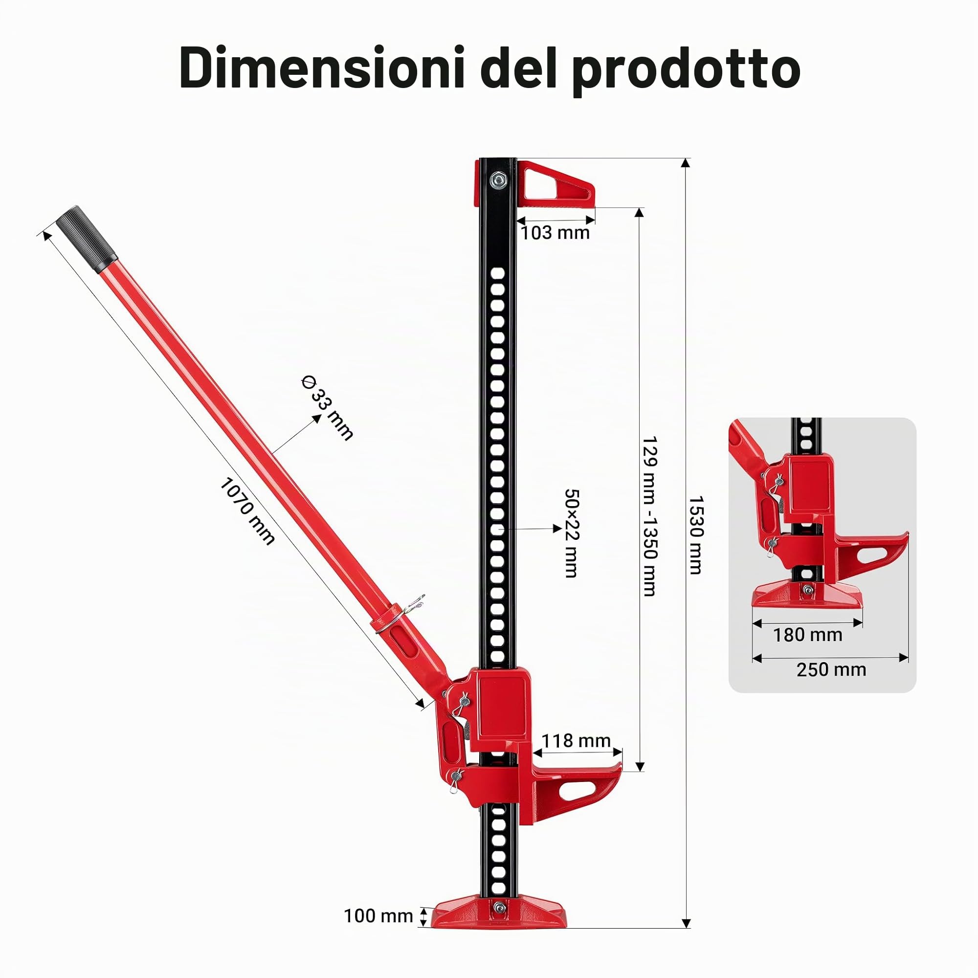 Wiltec Binda Meccanica 60" 3000 kg Sollevamento 135 cm