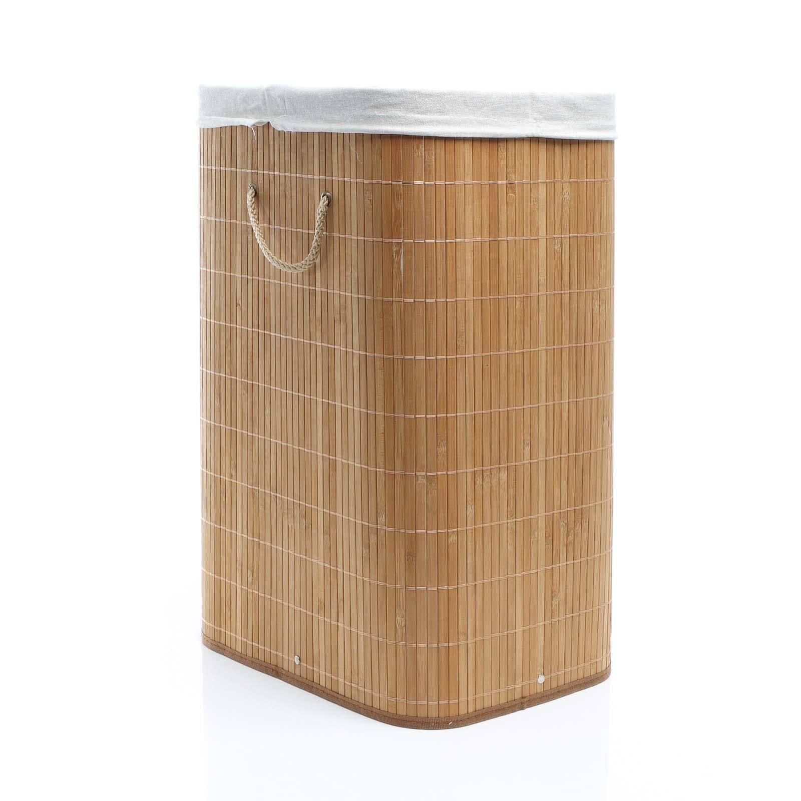 Wiltec Cesto Portabiancheria Bambù 72 L Natur Rettangolare