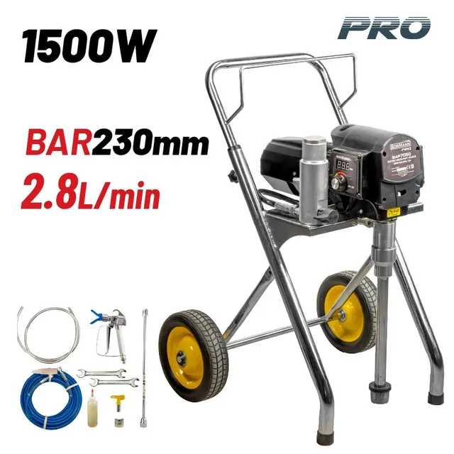 Bormann Verniciatore Airless 1500W 2,8 L/min Tubo 15m