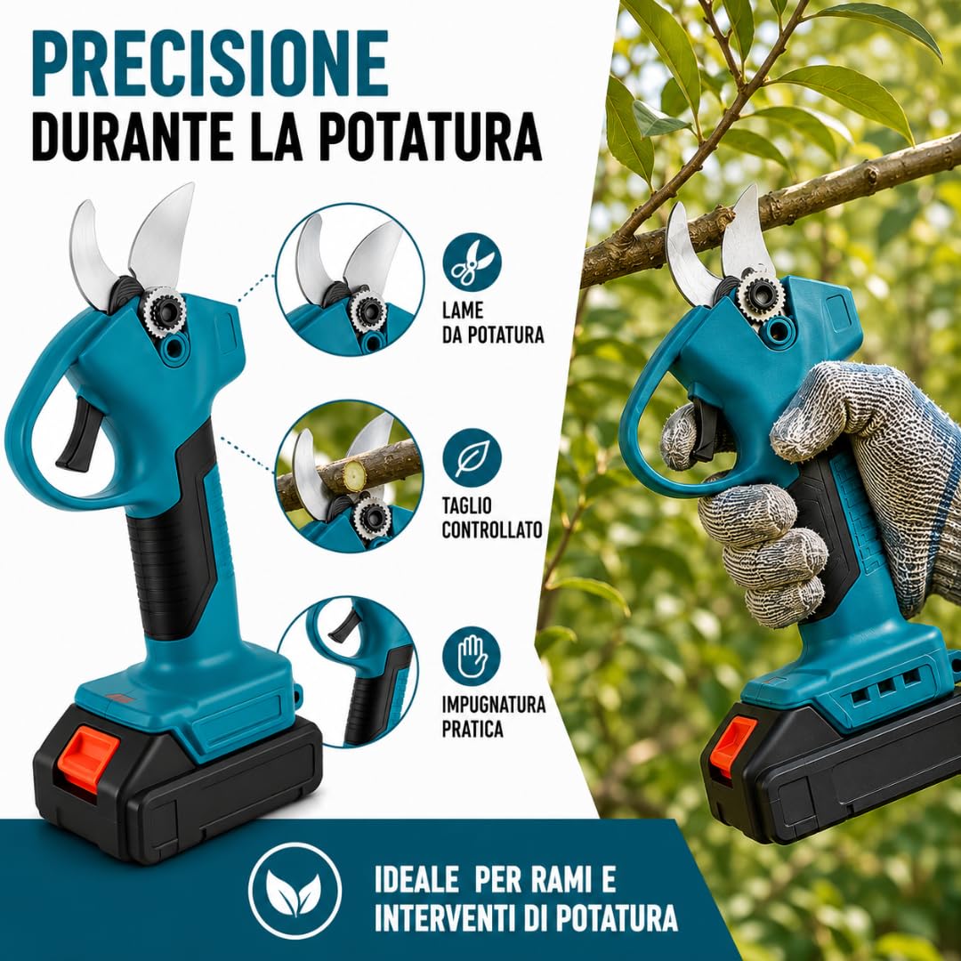 De Rosa Shop kit potatura a batteria 36V forbici + motosega