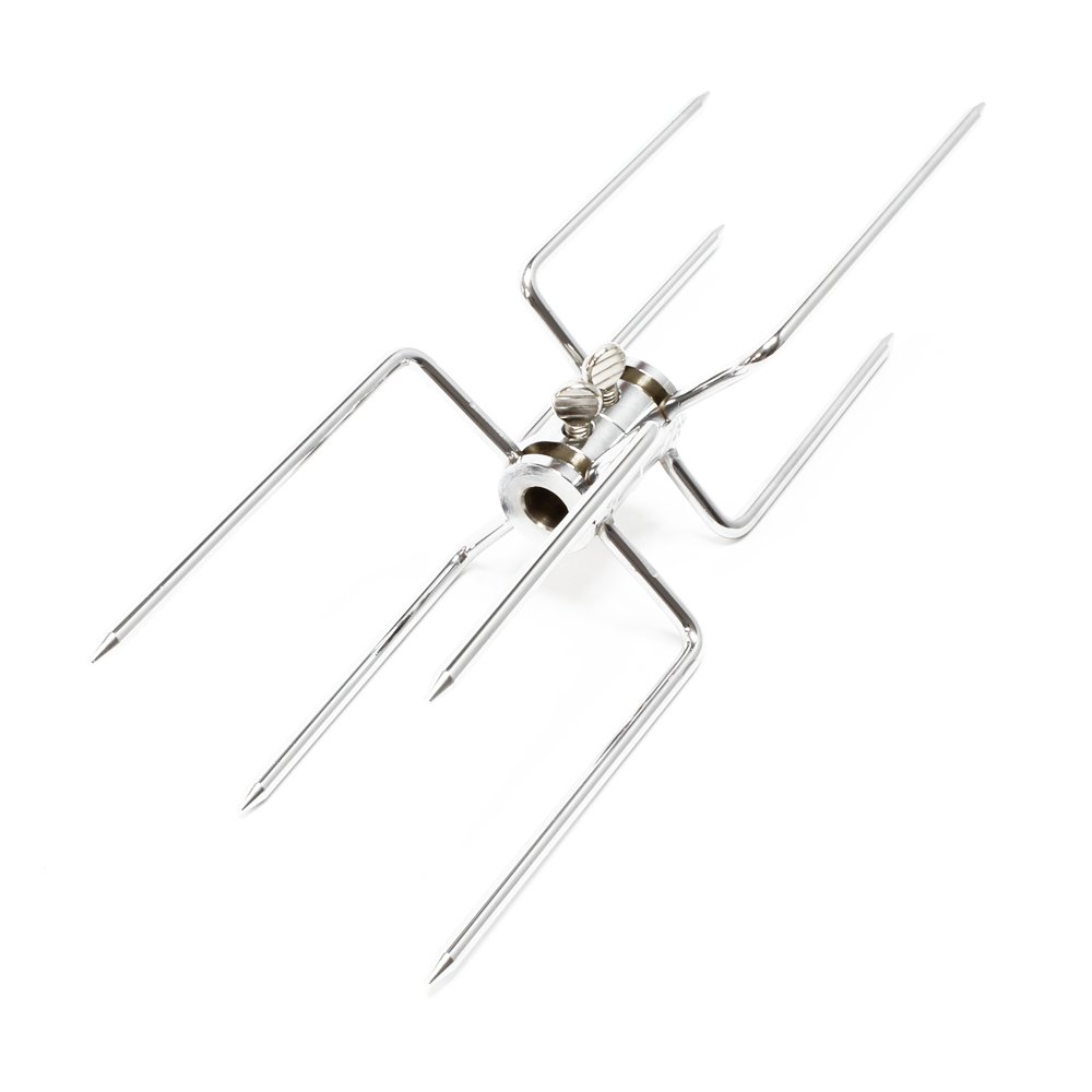 Wiltec Forchettoni Fermacarne Spiedo Ø 5-11 mm Acciaio Cromato