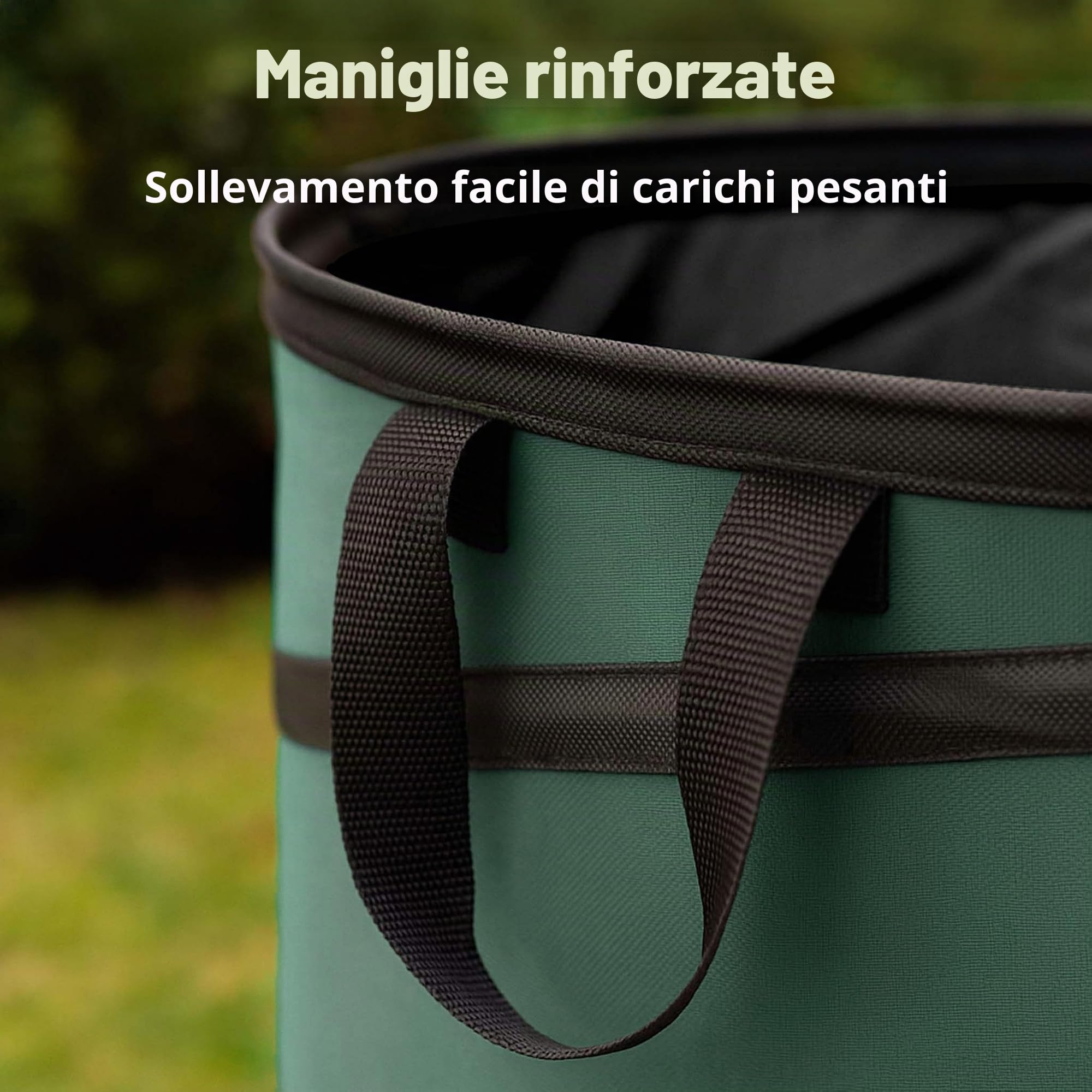 Wiltec sacchi foglie pop-up 100 L verdi 3 pezzi 600D