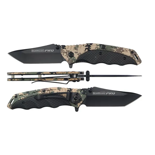 Bormann Coltello Pieghevole Tanto 194 mm Lama Nera