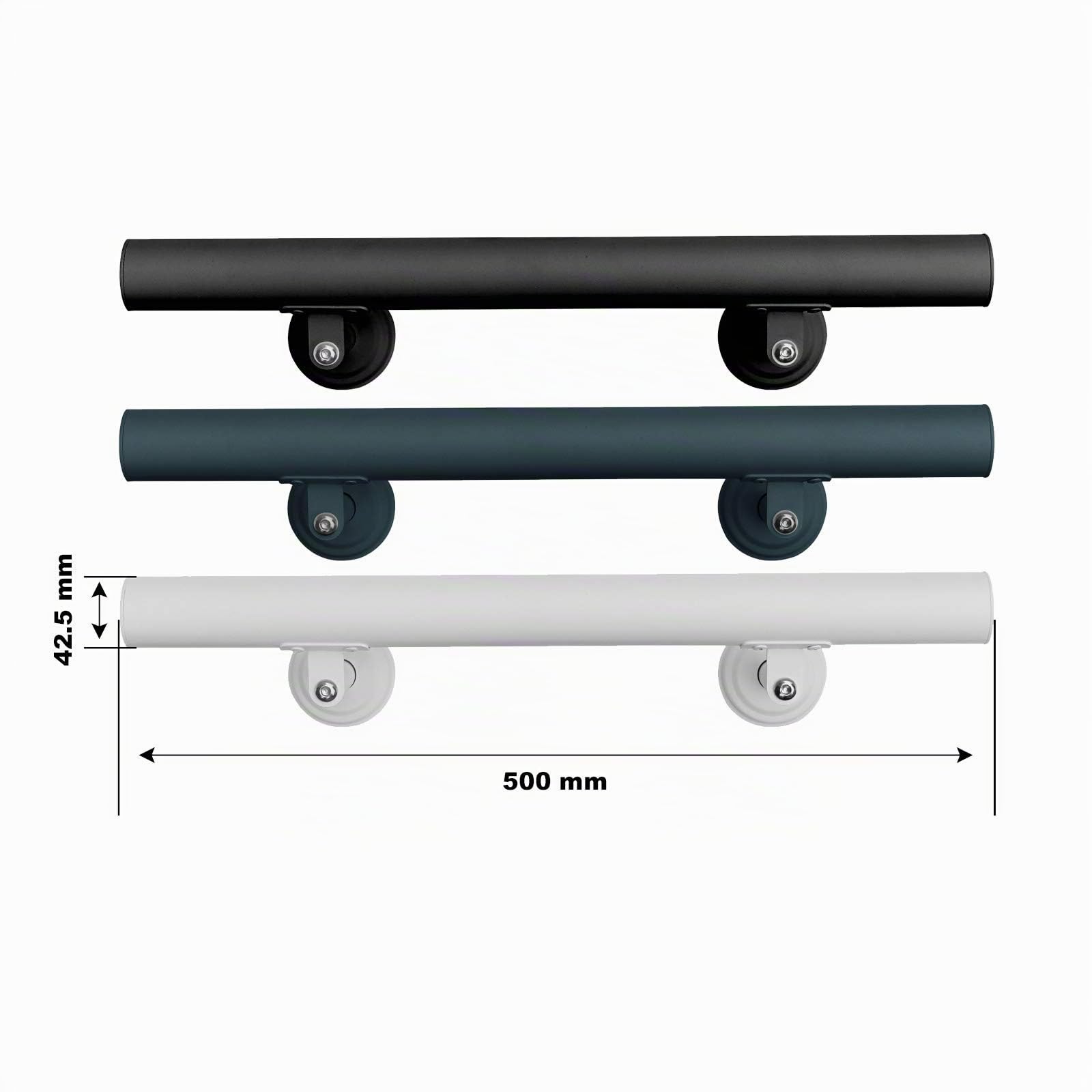 Wiltec Corrimano Scale 190 cm Acciaio Inox Nero