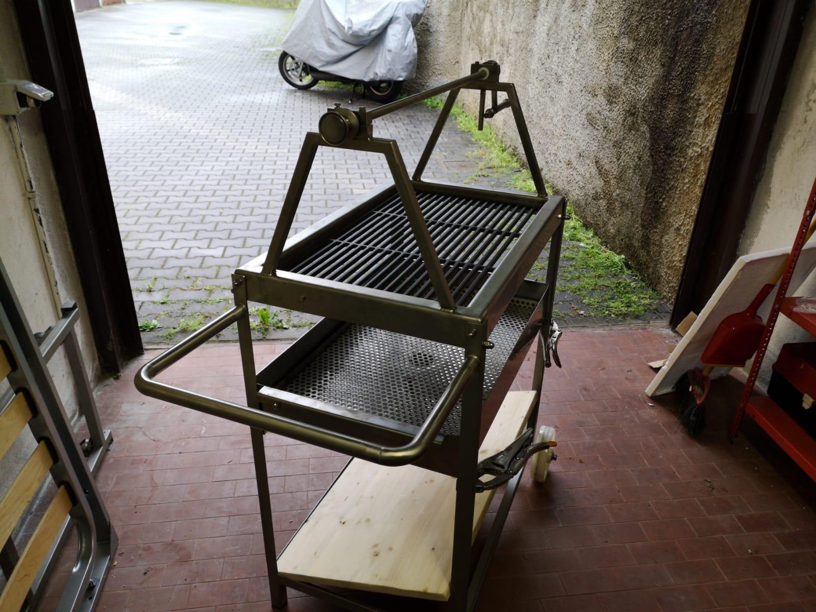 Wiltec griglia barbecue ghisa rettangolare 54x34 cm carbone gas