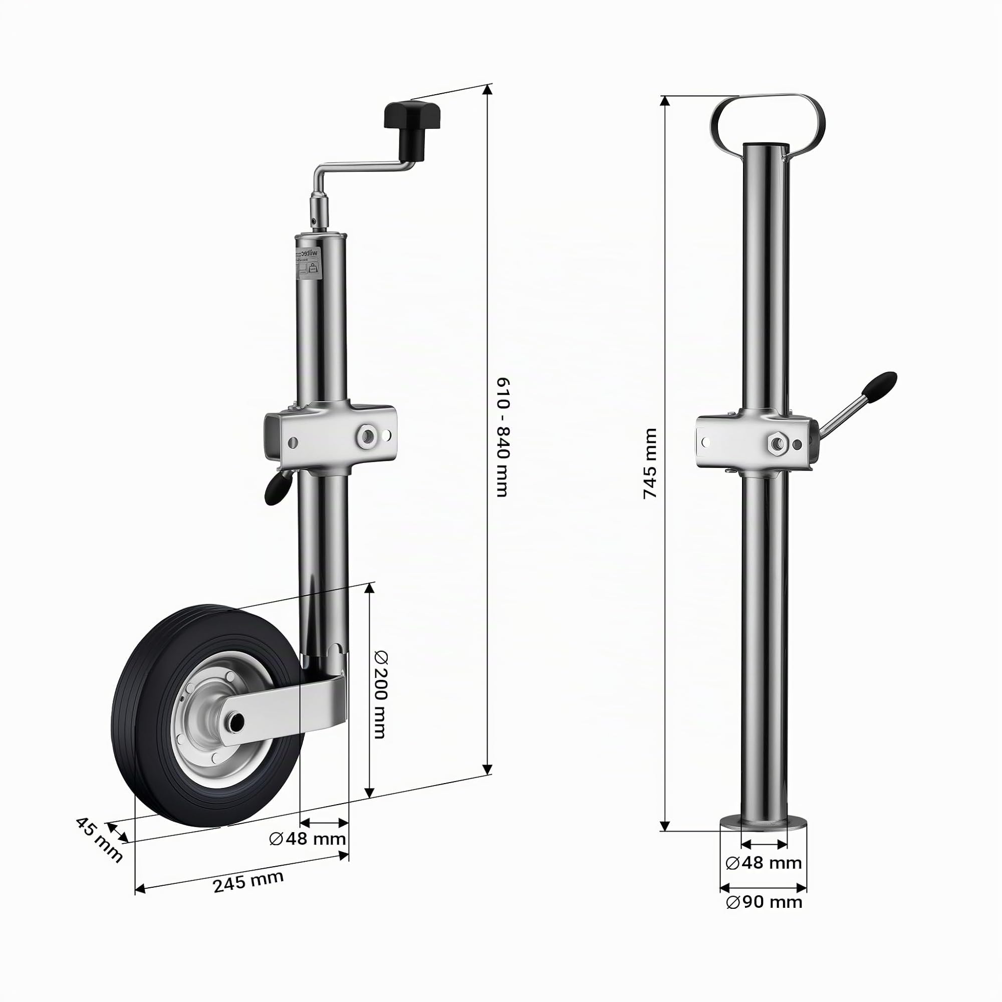 Wiltec Set per Rimorchio 10 Pezzi 362 kg Acciaio