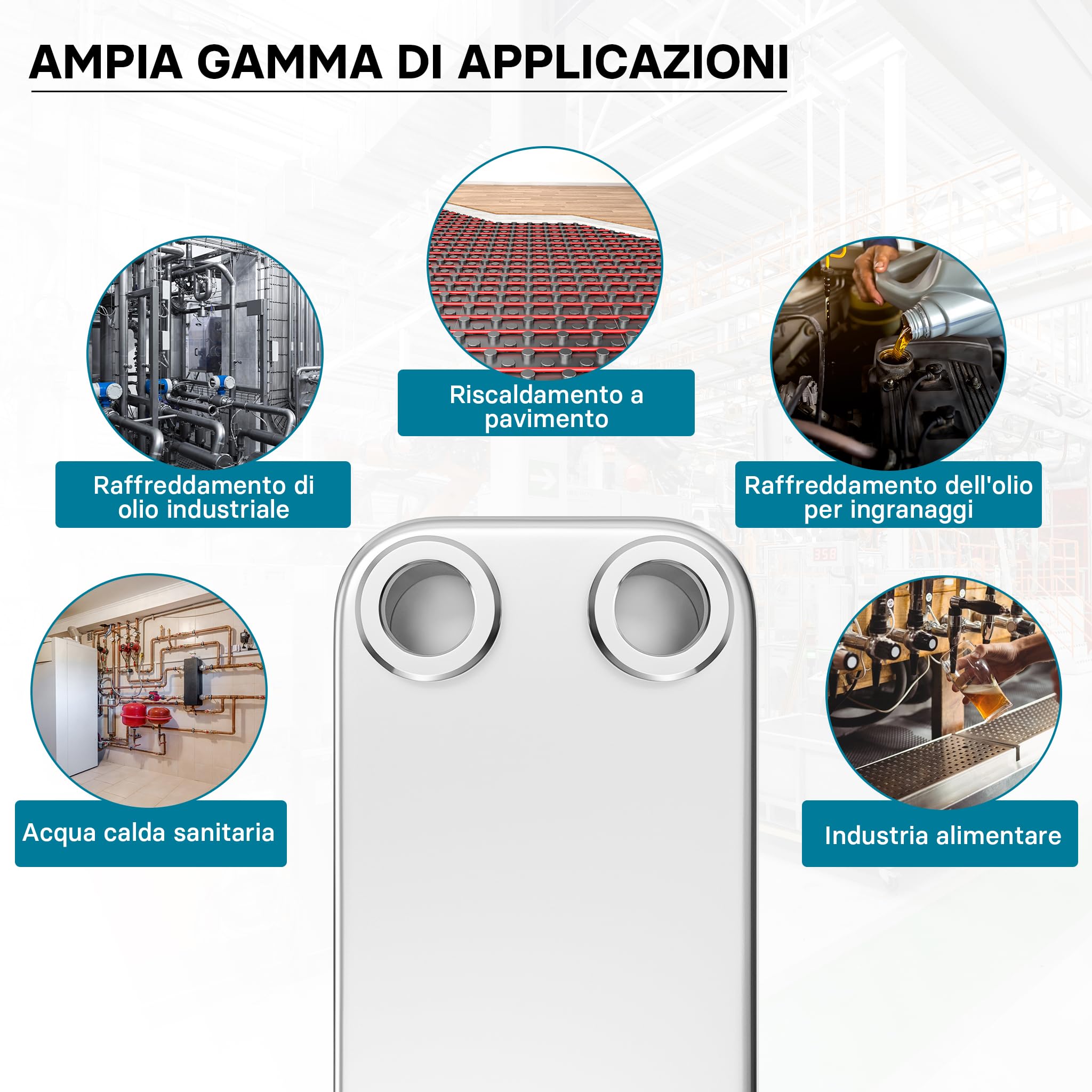 Wiltec 50684 scambiatore a piastre 30 piastre 330 kW inox