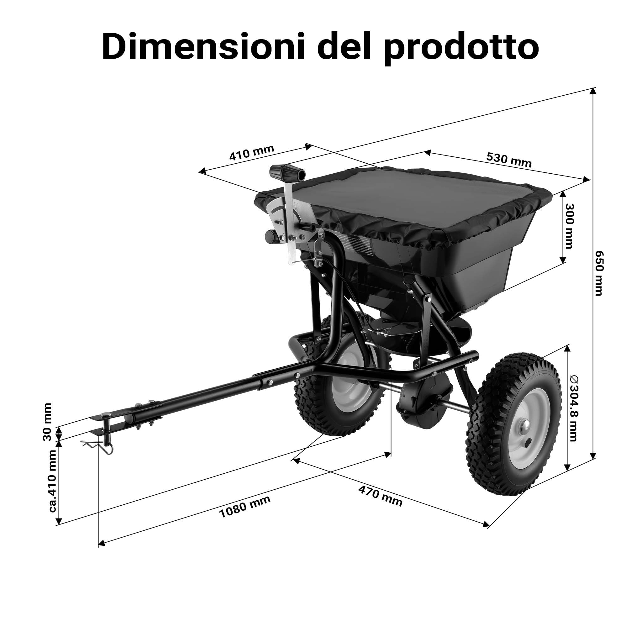 Wiltec GT1507 Carrello Spandiconcime Trainato 29L