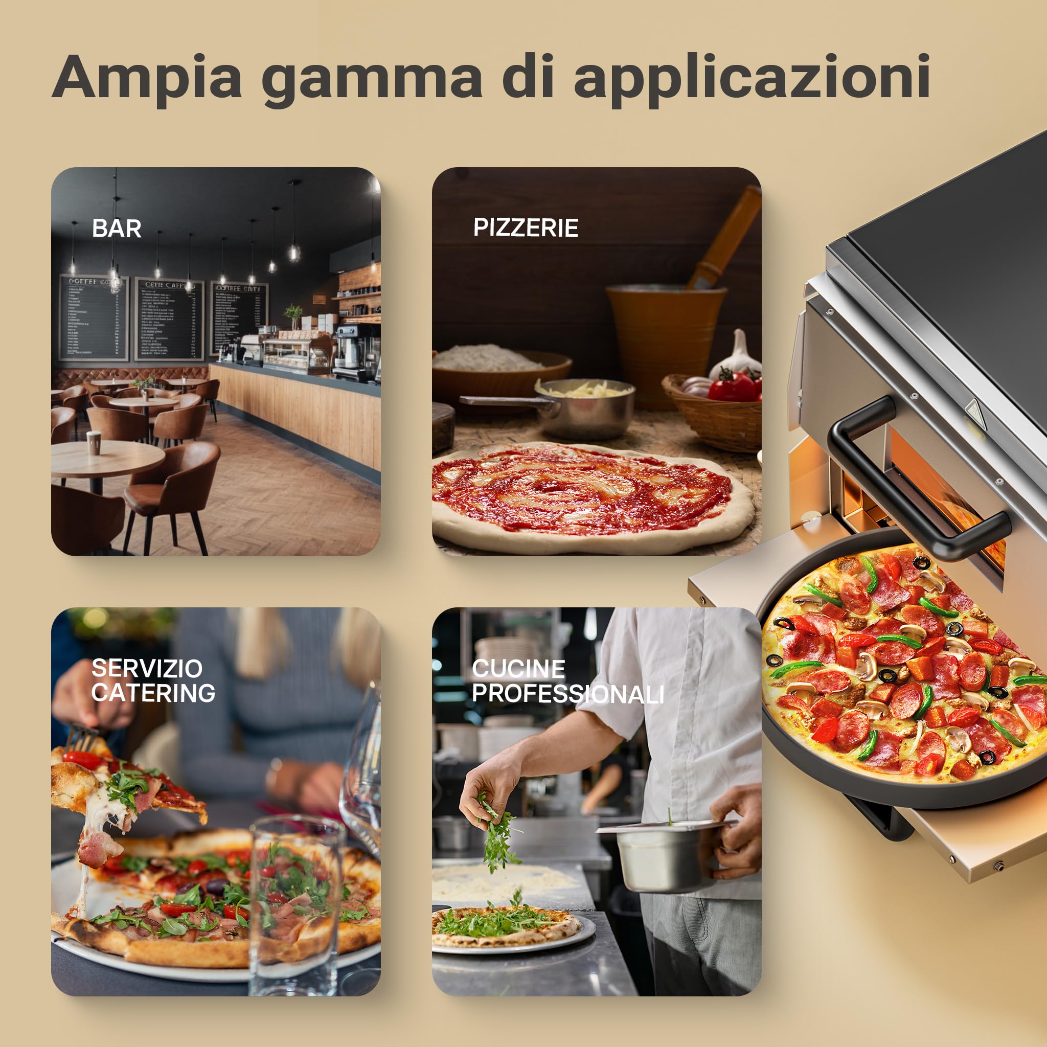 Wiltec Forno pizza elettrico 2 livelli 3000W 350°C
