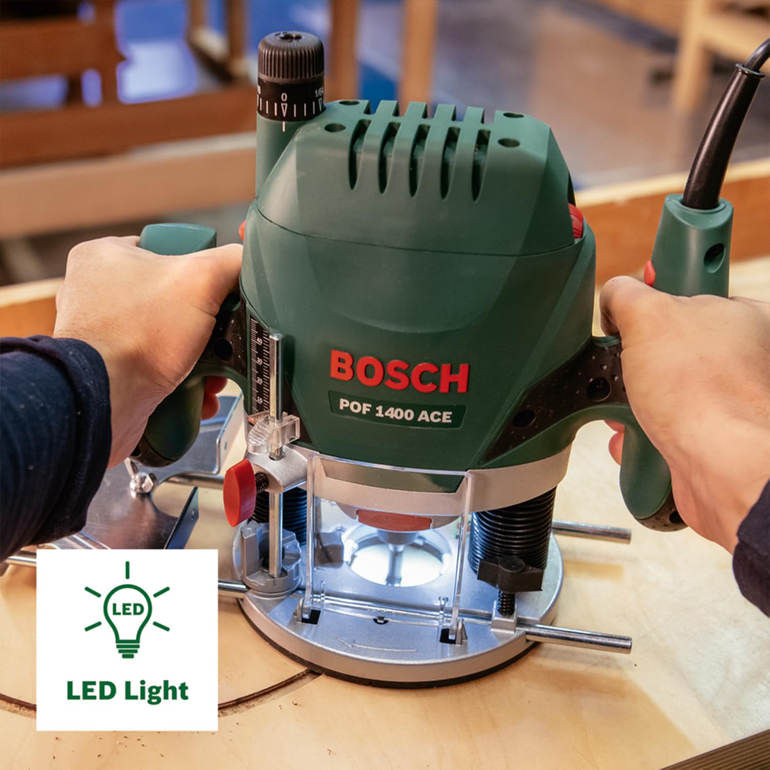 Bosch POF 1400 ACE fresatrice verticale 1400 W con valigetta