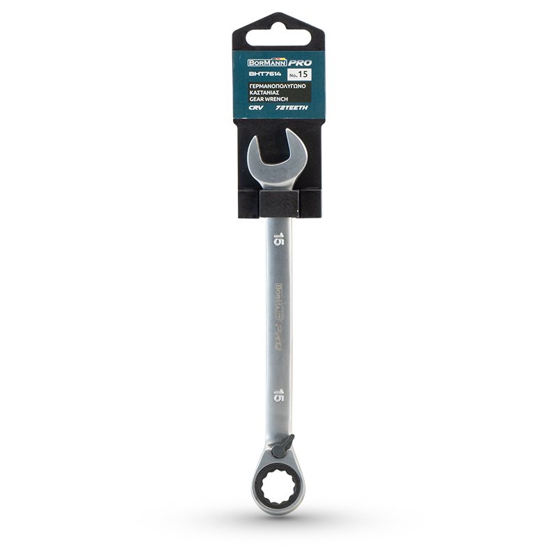 Bormann Chiave a Cricchetto 15 mm Reversibile Cr-V Pannello