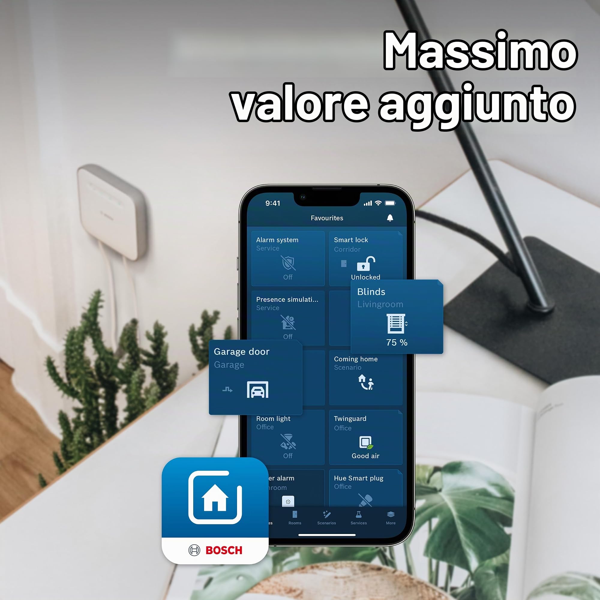Bosch Smart Home Interruttore Parete 4 Pezzi 35 mm