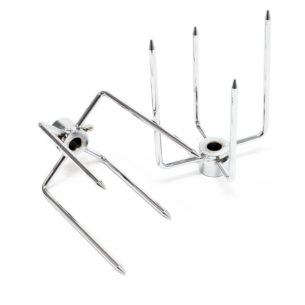 Wiltec Forchettoni Fermacarne Spiedo Ø 5-11 mm Acciaio Cromato