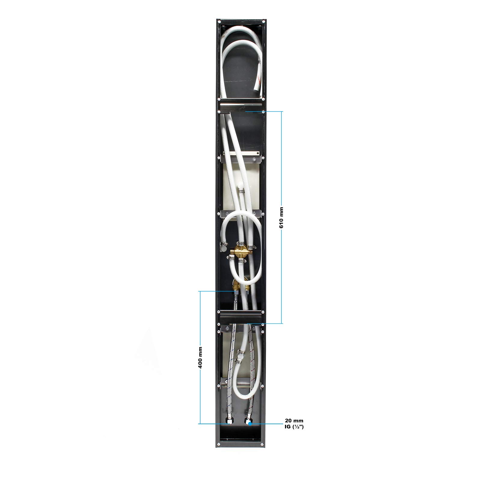 Wiltec Colonna Pannello Doccia Acciaio Inox Pioggia Cascata