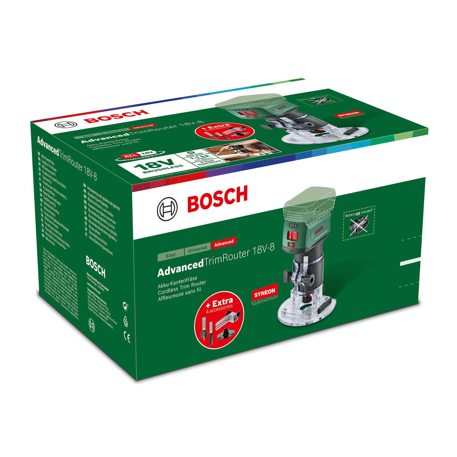 Bosch AdvancedTrimRouter 18V-8 Fresa a Batteria Senza Batteria