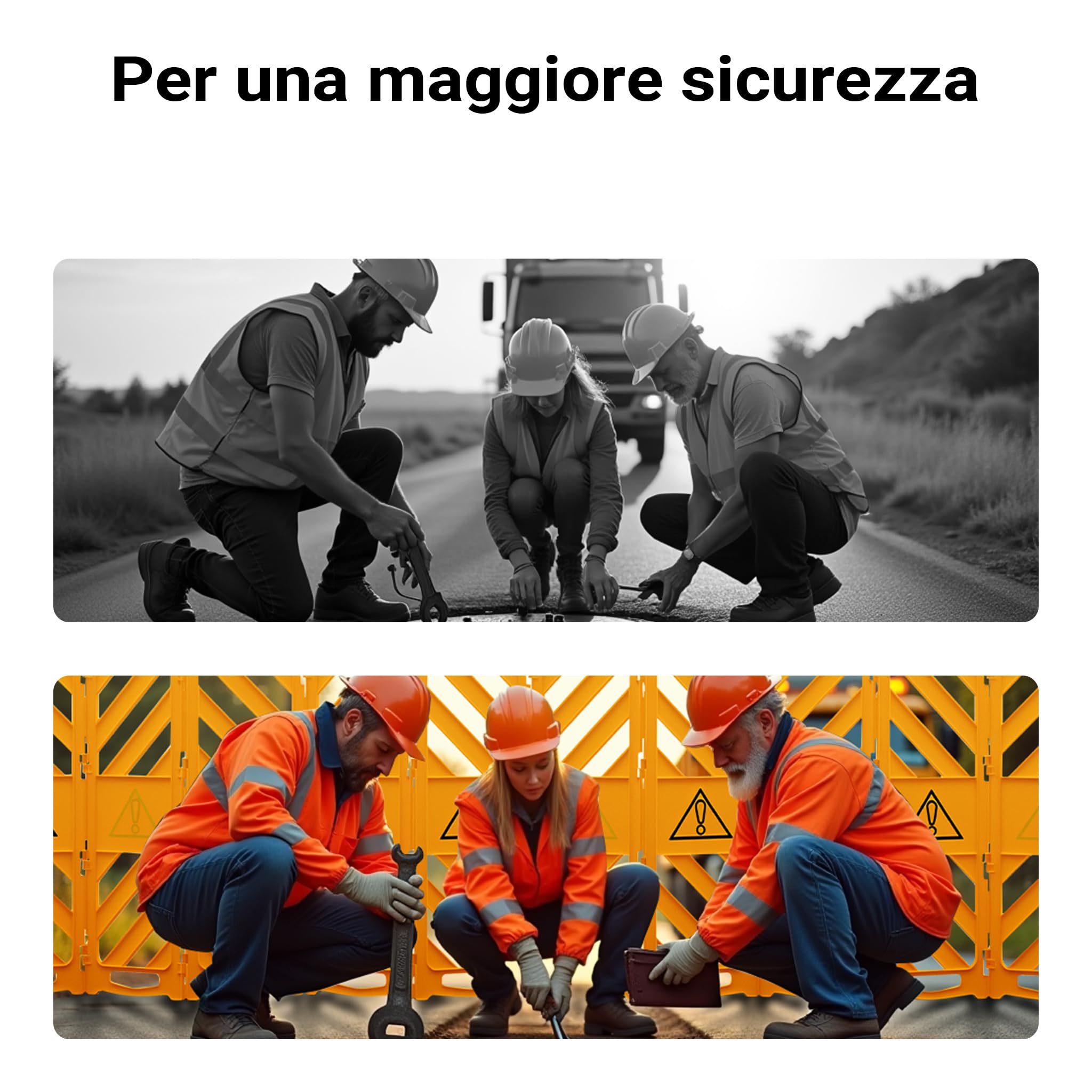 Wiltec Barriera mobile pieghevole 3,9 m PE con ruote gialla