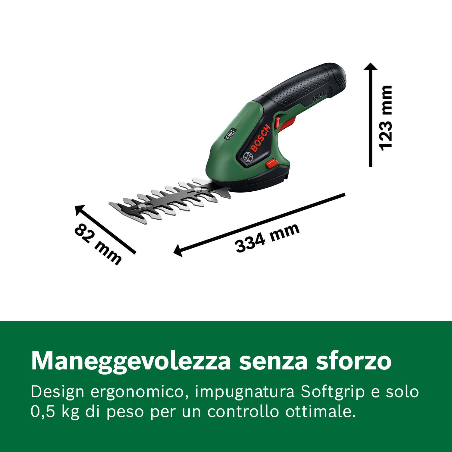 Bosch ISIO 4V forbici erba e sfoltirami batteria 80+120 mm