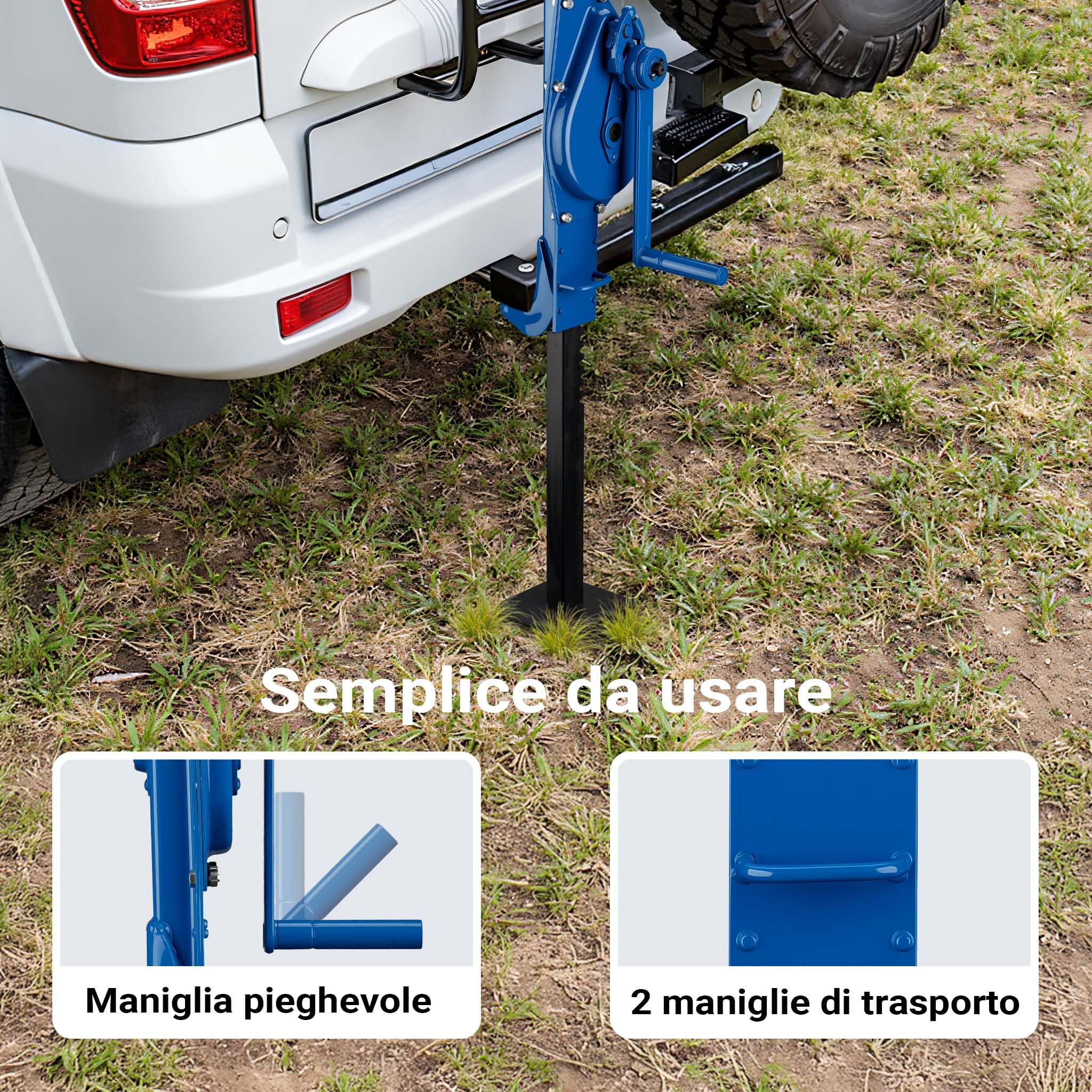 Wiltec Argano Acciaio 3000 kg argano a cremagliera 350 mm acciaio
