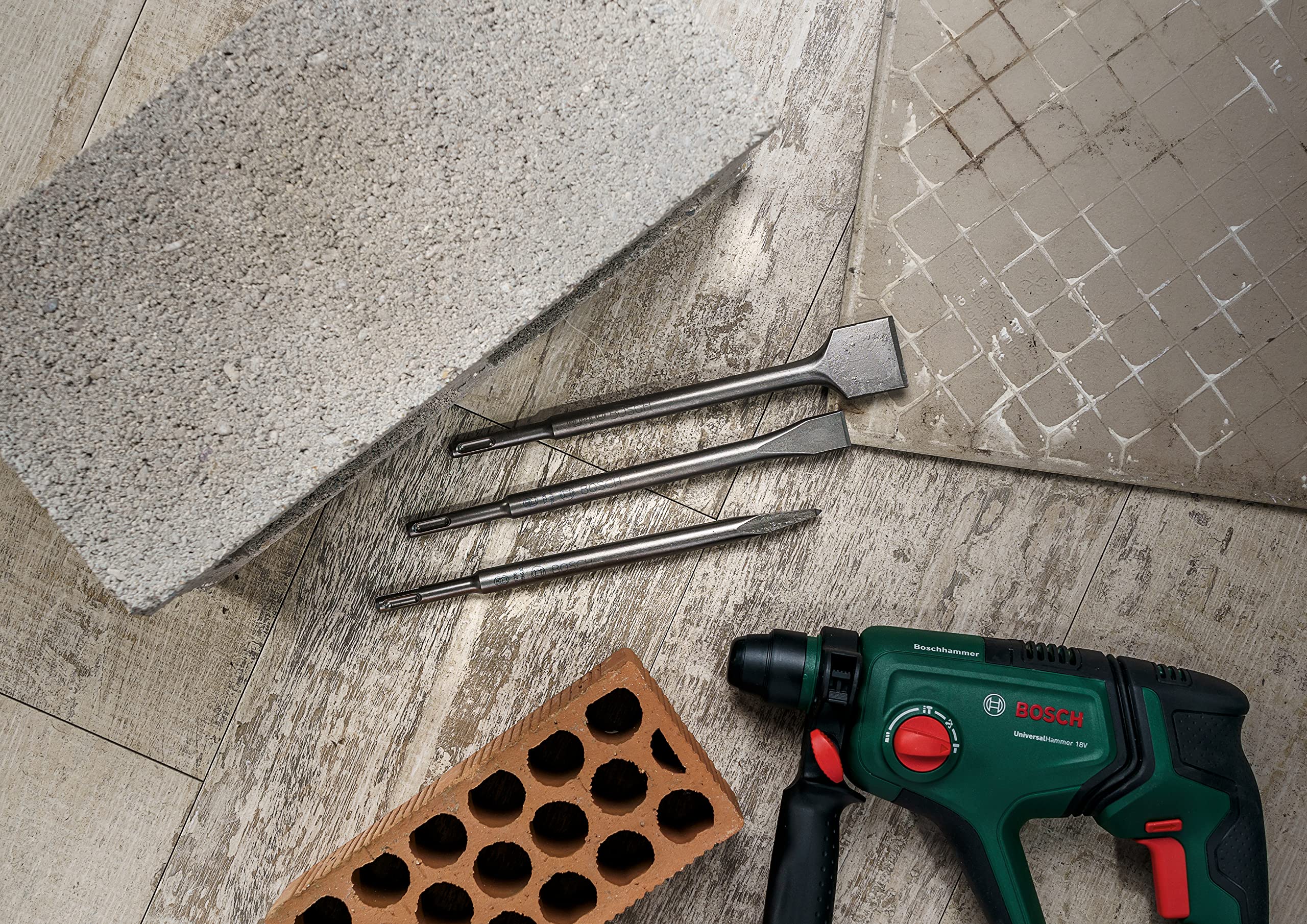 Bosch Set Scalpelli SDS Plus 3 Pezzi Calcestruzzo