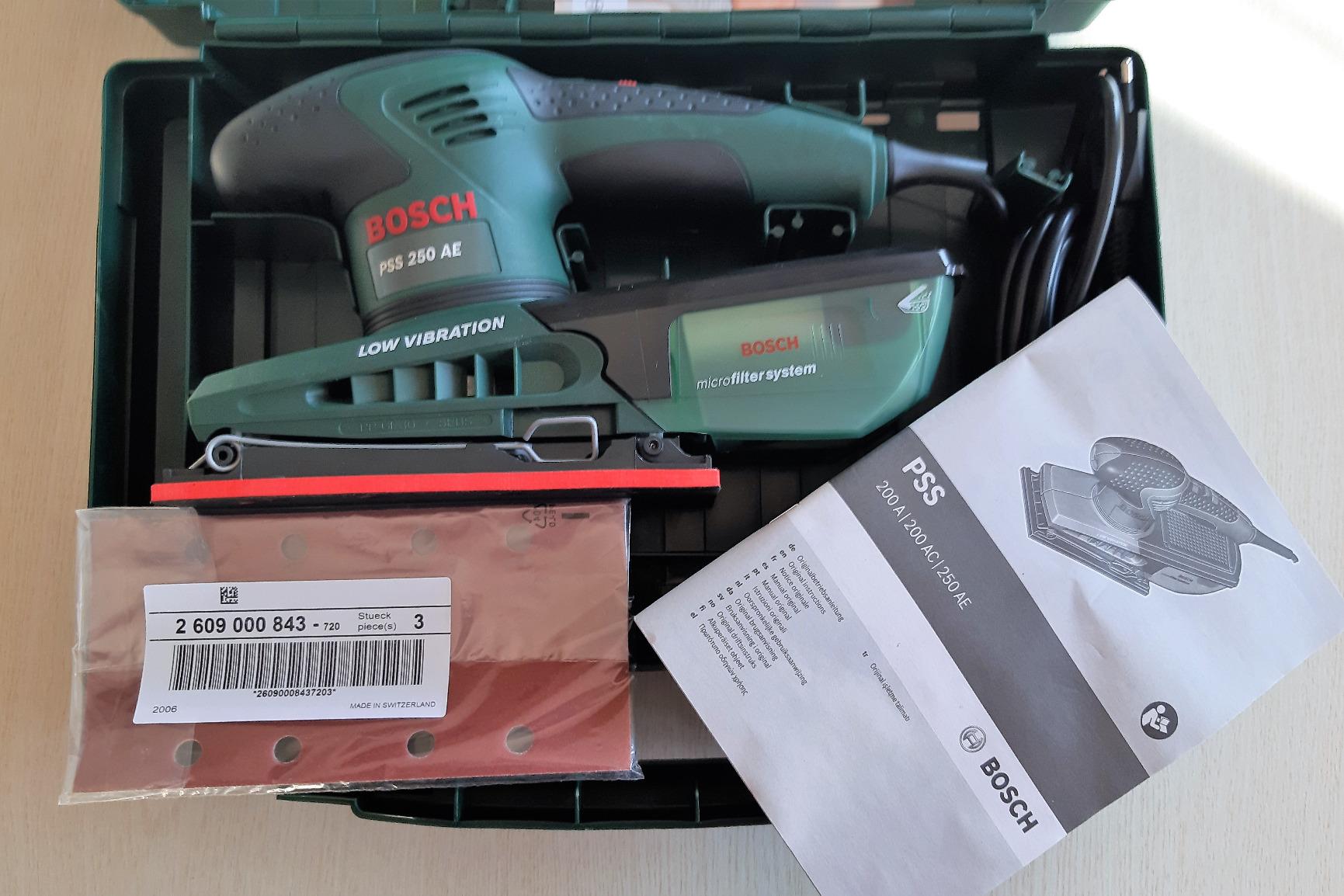 Bosch PSS 250 AE levigatrice orbitale 250W con valigetta