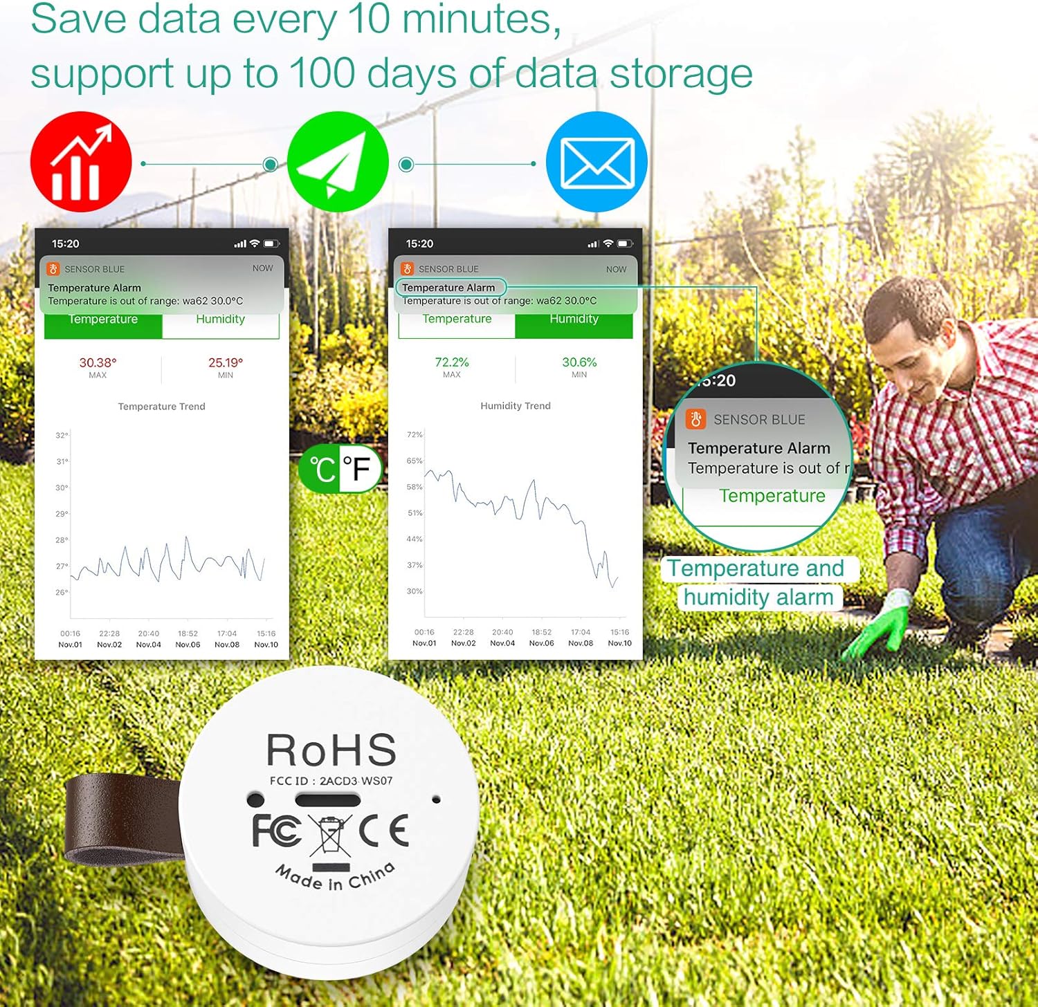 Tilswall Termoigrometro Wireless Bluetooth 1 Pezzo