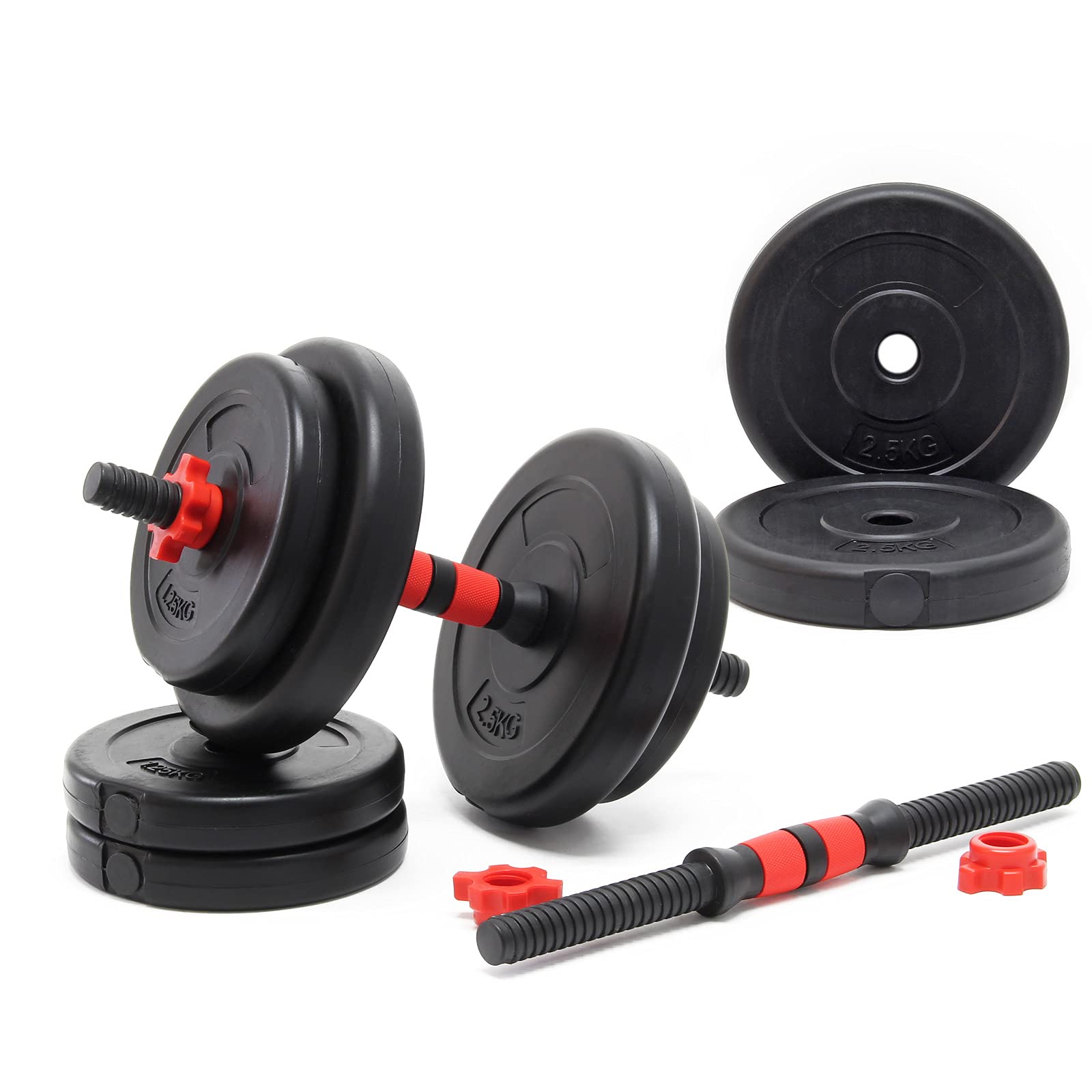 Luxtri set manubri componibili 20 kg 12 dischi cemento