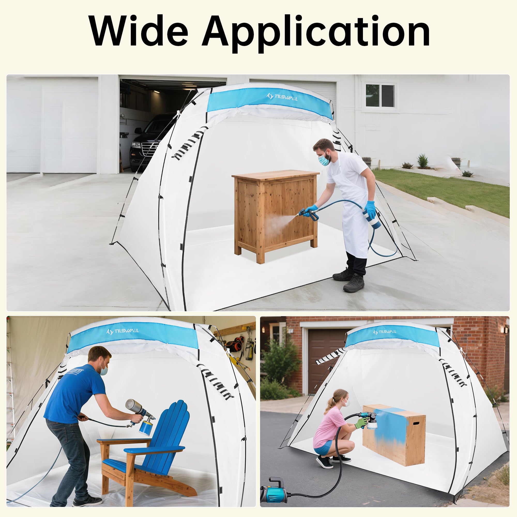 Tilswall Cabina Verniciatura 2,7x1,8x1,7m Tenda Portatile Oxford