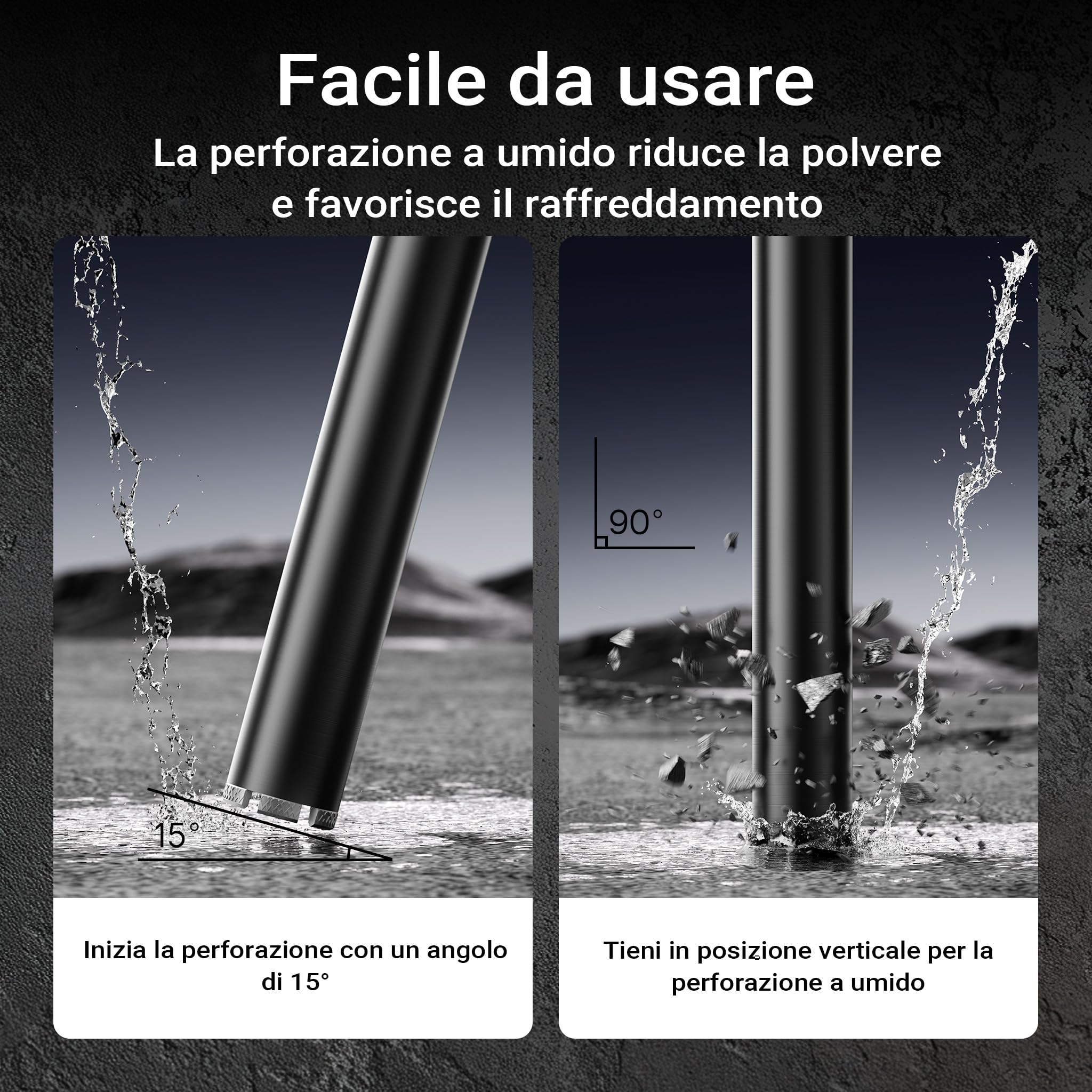 Wiltec Punta Diamantata Carotatrice Ø67 mm 450 mm Umido