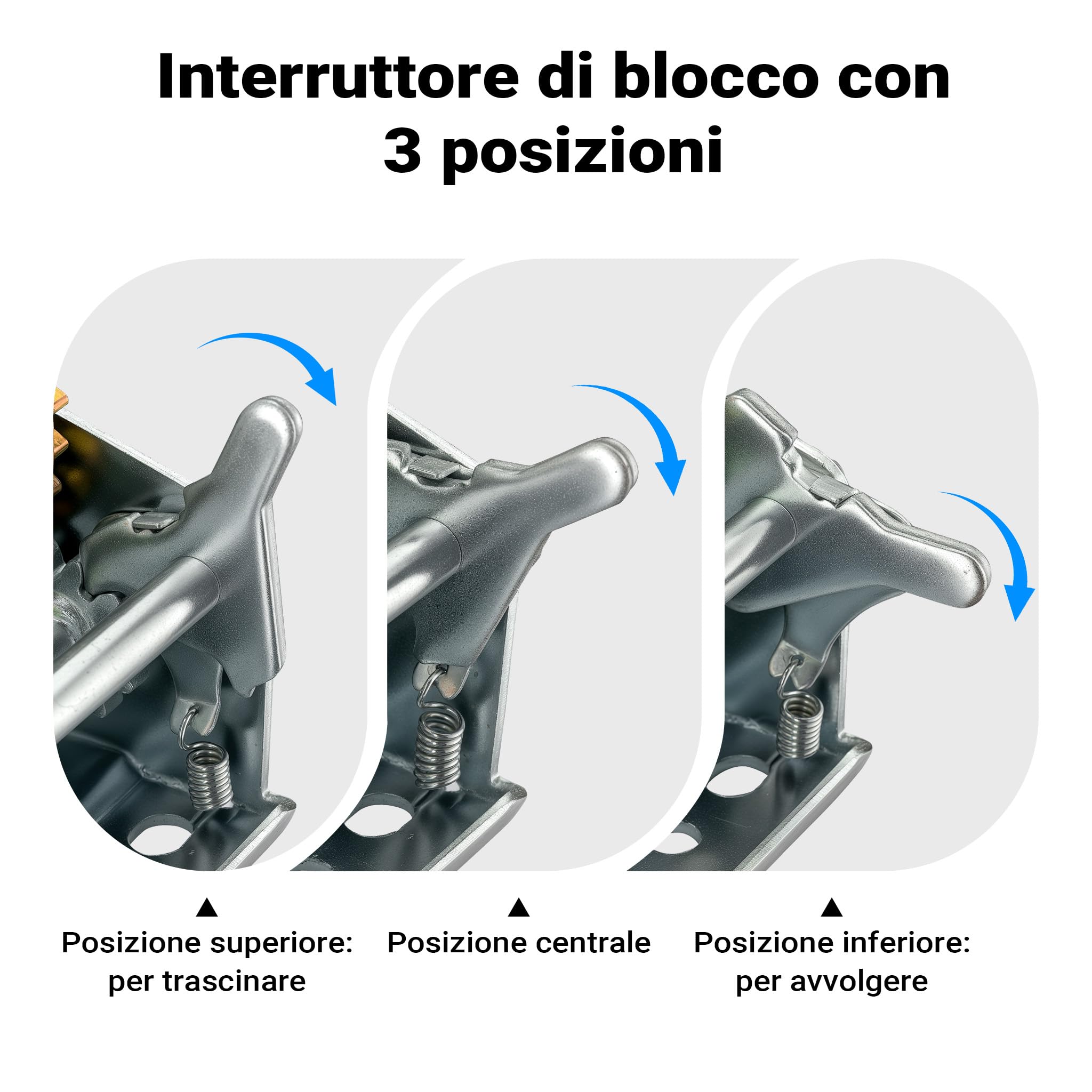 Wiltec Verricello manuale 1100 kg fune 8 m 2 velocità