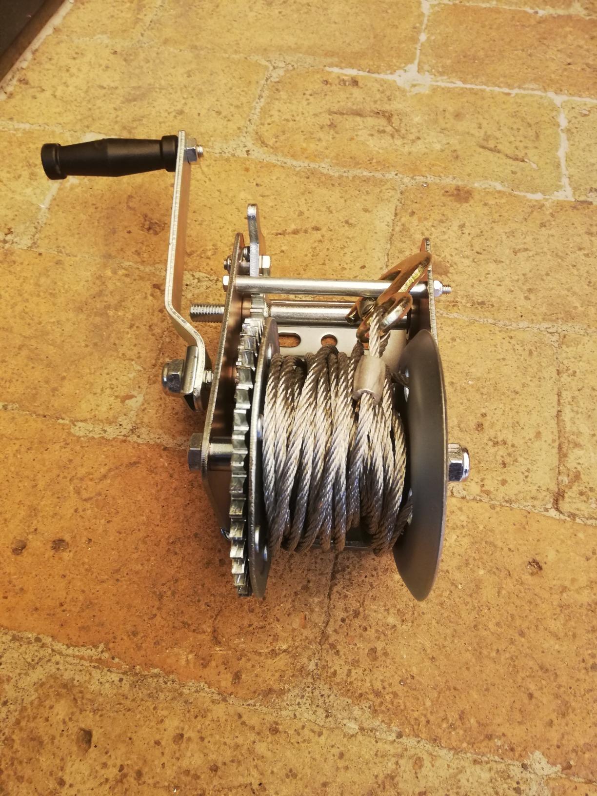 Wiltec Verricello manuale 350 kg fune 10 m argano