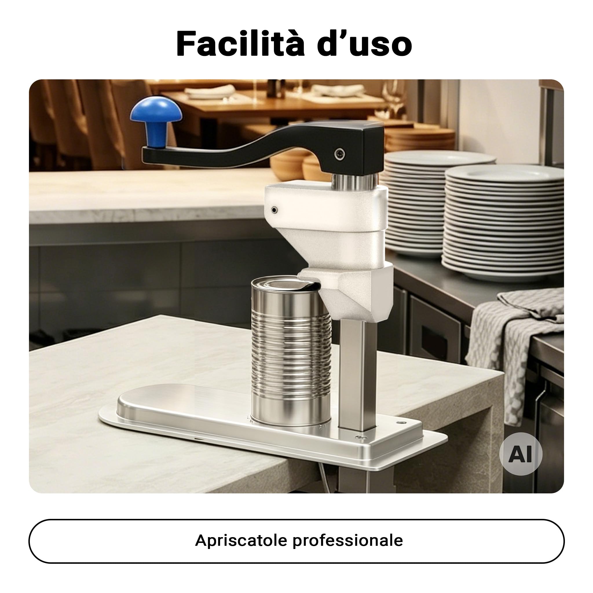 Wiltec Apriscatole Professionale barattoli ghisa banco