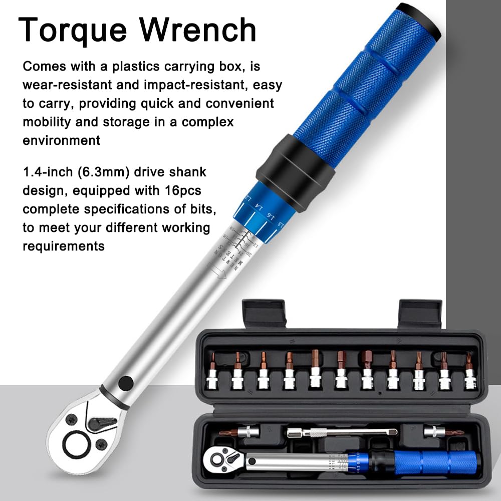 Weytoll Chiave Dinamometrica 1/4" 2-24 Nm Set 16 Pezzi