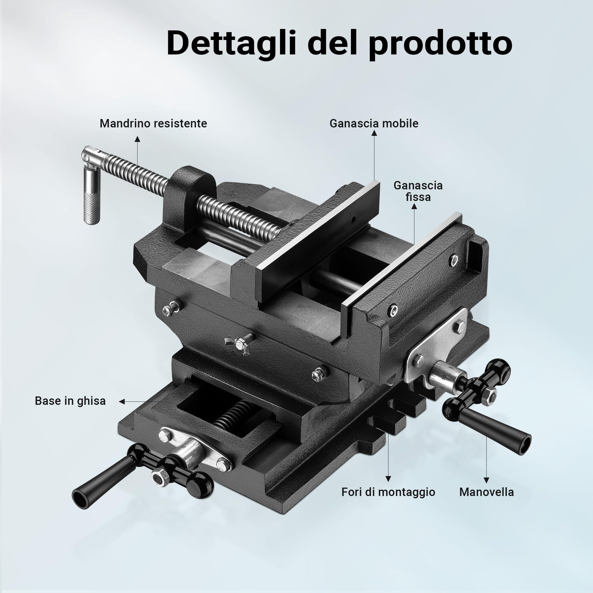 Wiltec Morsa Croce Trapano 150mm 2 Assi XY