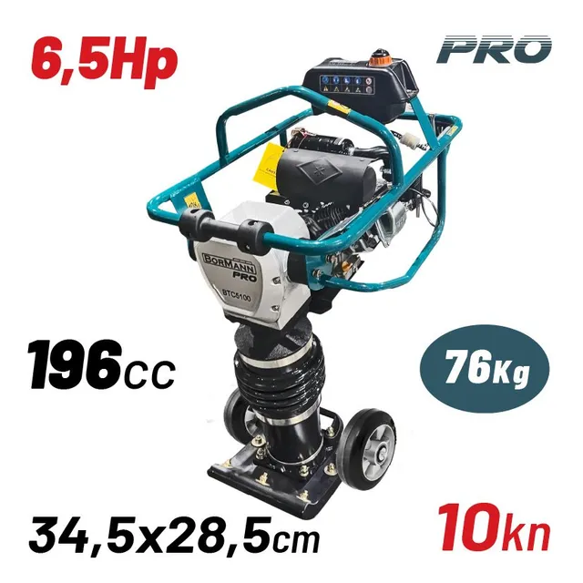 Bormann Costipatore Benzina 6.5HP 196cc 10kN 76kg cantiere