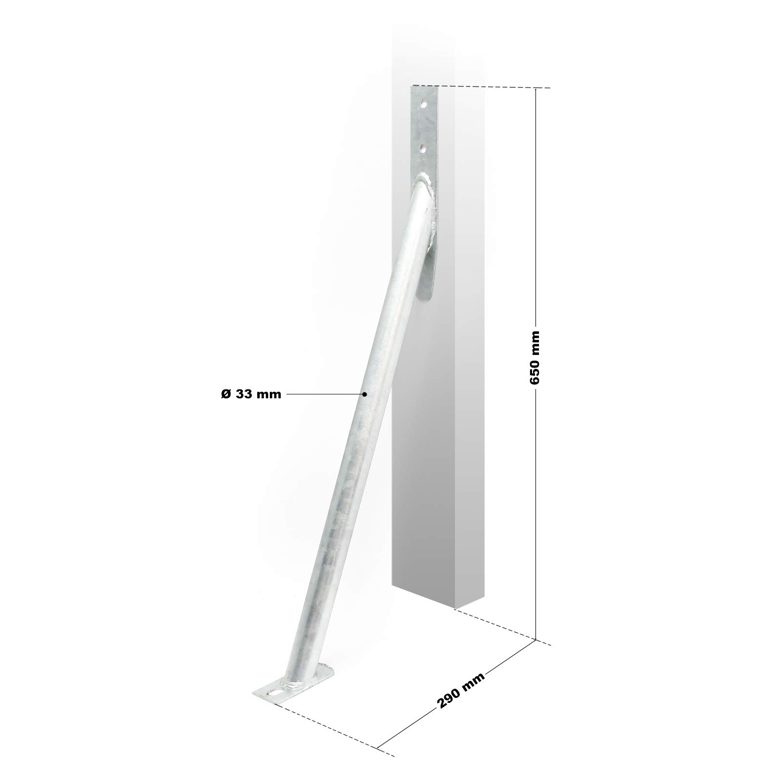 Wiltec Staffa Fissaggio Recinzione Acciaio Zincato 65 cm