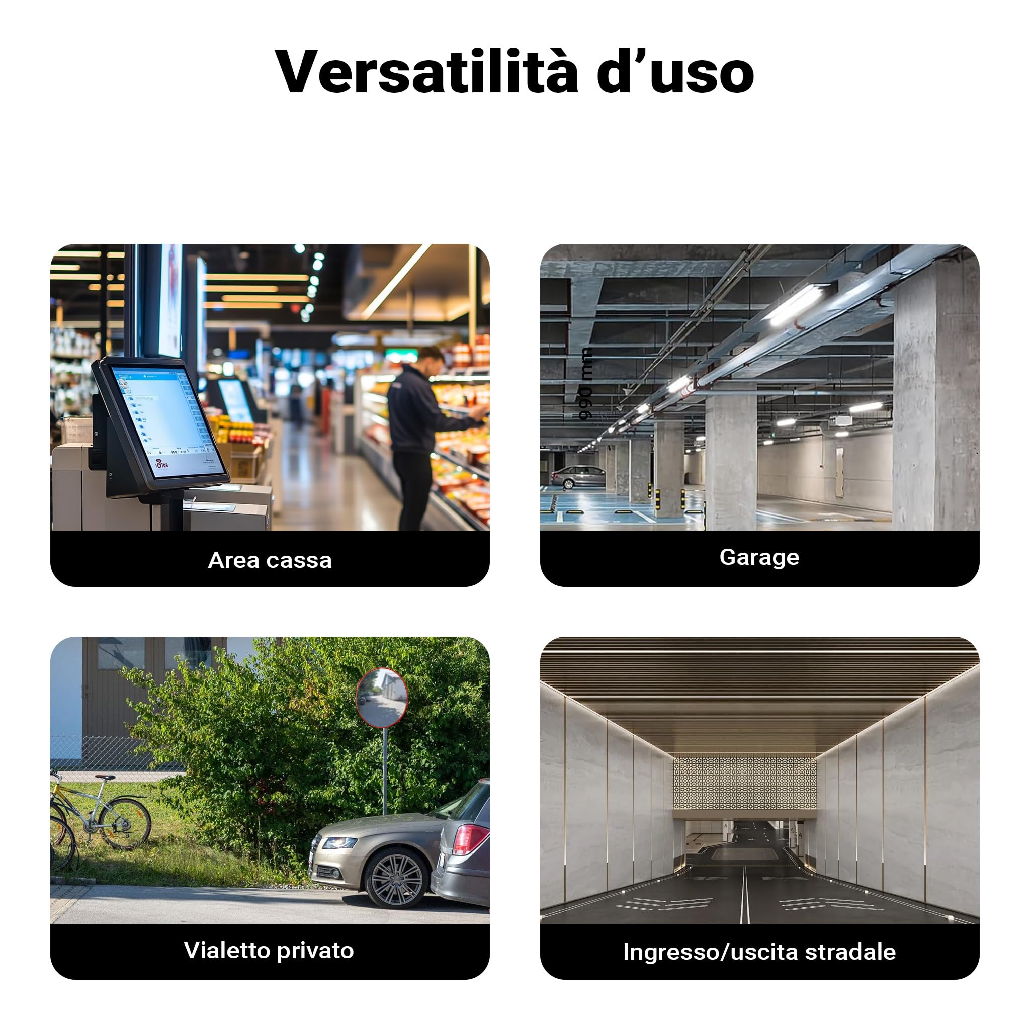 Wiltec specchio convesso stradale 30 cm 160° policarbonato