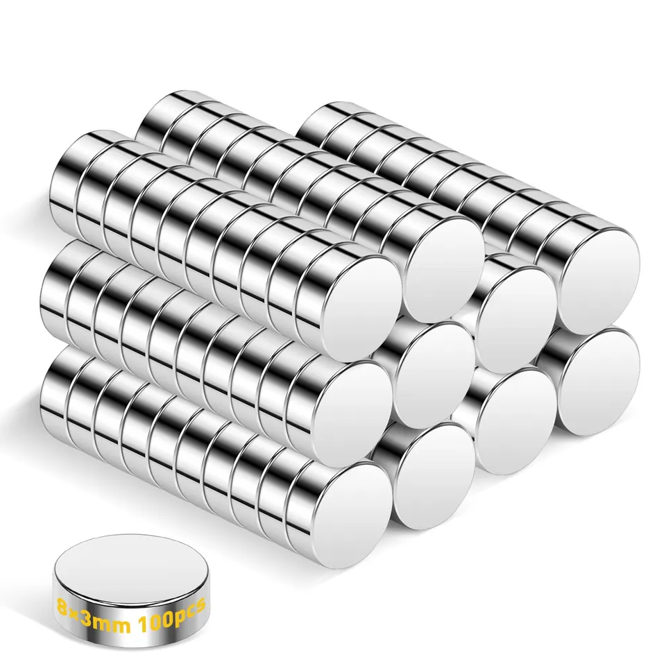 Wzone Magneti Neodimio 8x3 mm 100 Pezzi Frigo
