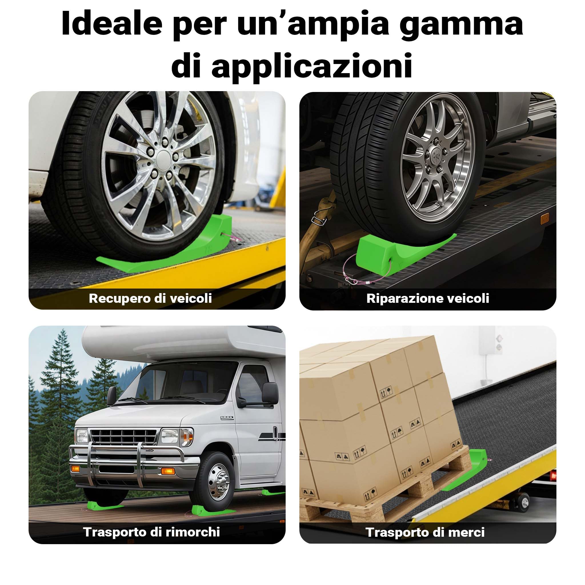Wiltec Set 4 Cunei Fermaruota HDPE 1814 kg
