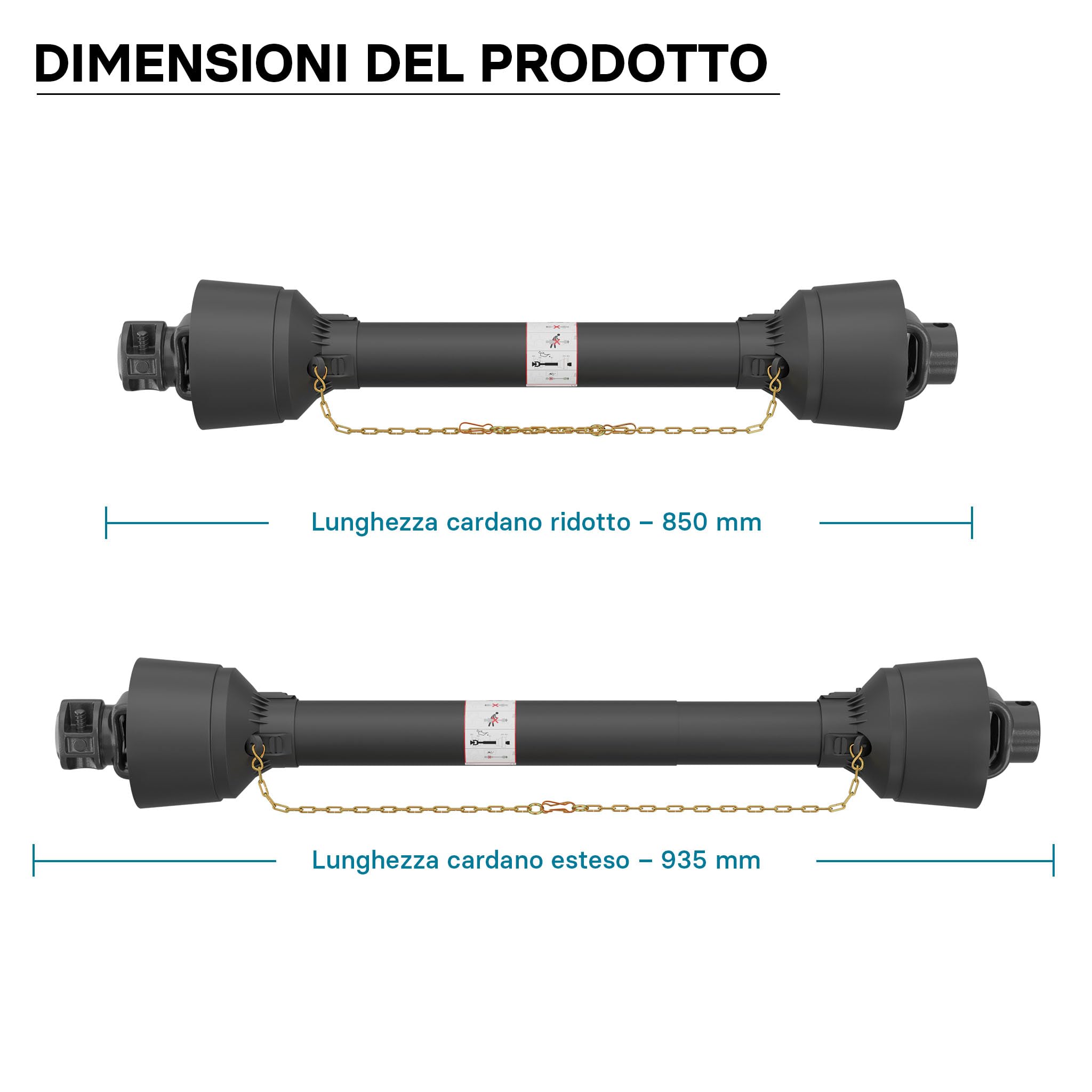Wiltec Albero Cardanico T4 850-1105 mm 460 Nm 6 Denti