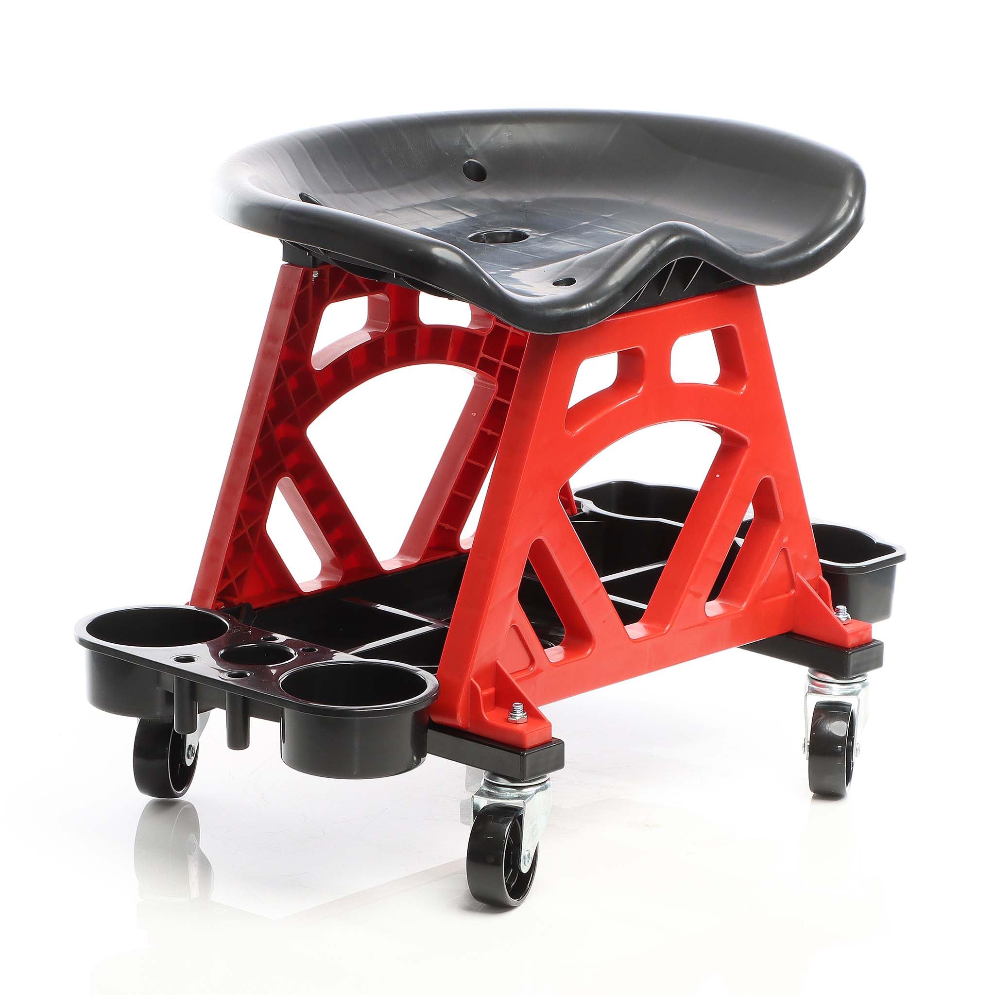 XPOtool sgabello officina con ruote 150 kg portautensili