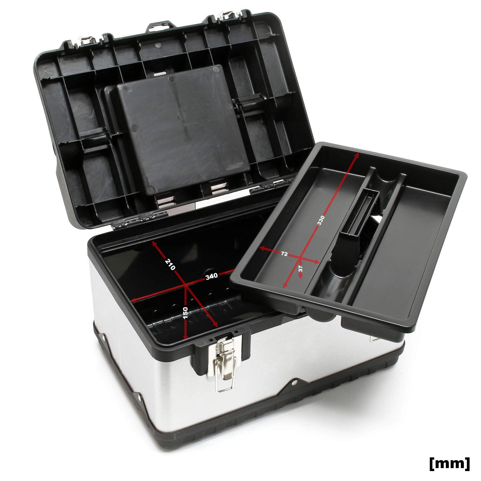 Wiltec valigetta porta attrezzi M inox 38x27x25 cm metallo