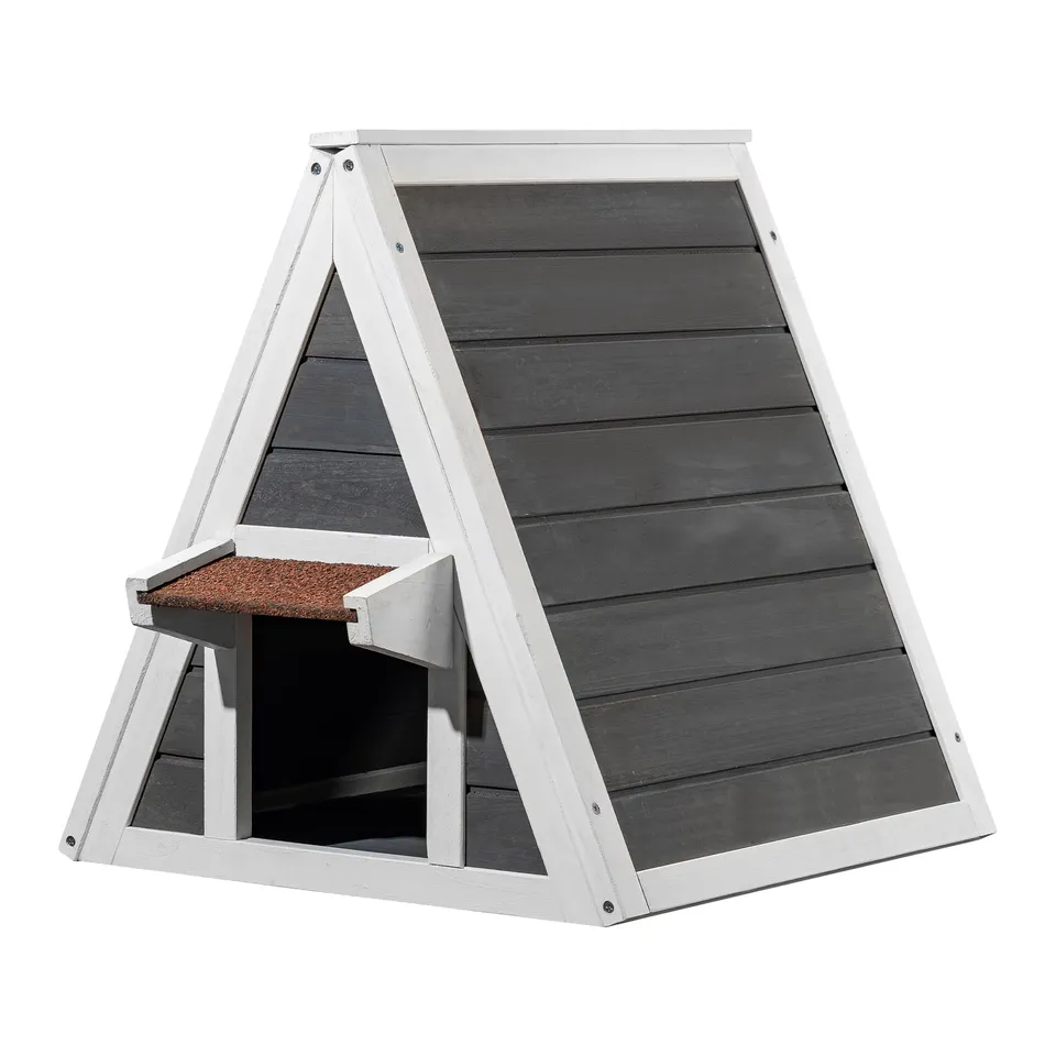 Wiltec cuccia gatto in legno doppio ingresso 50x50x54 cm esterno