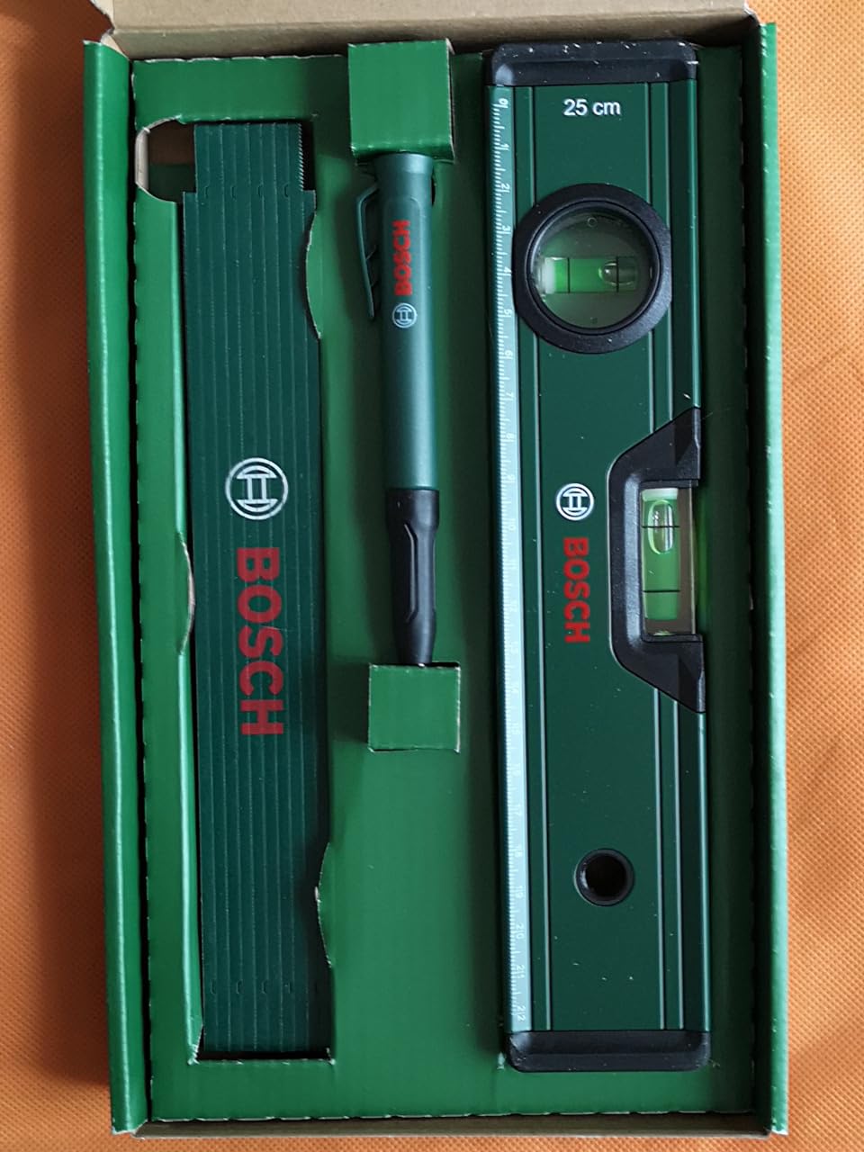 Bosch Home and Garden Set di Marcatura Livella 25 cm 3 pezzi