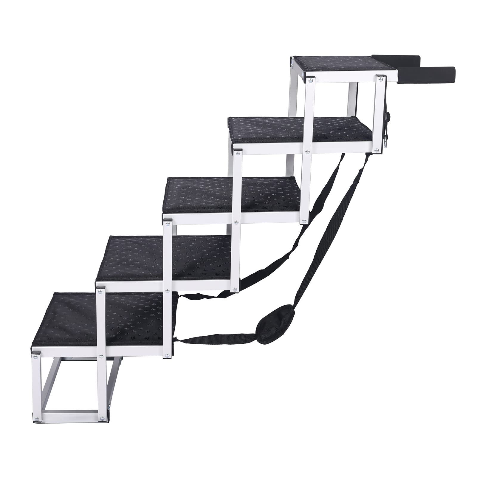 Wiltec Scaletta Cani Auto 5 Gradini Alluminio 68 kg Antiscivolo