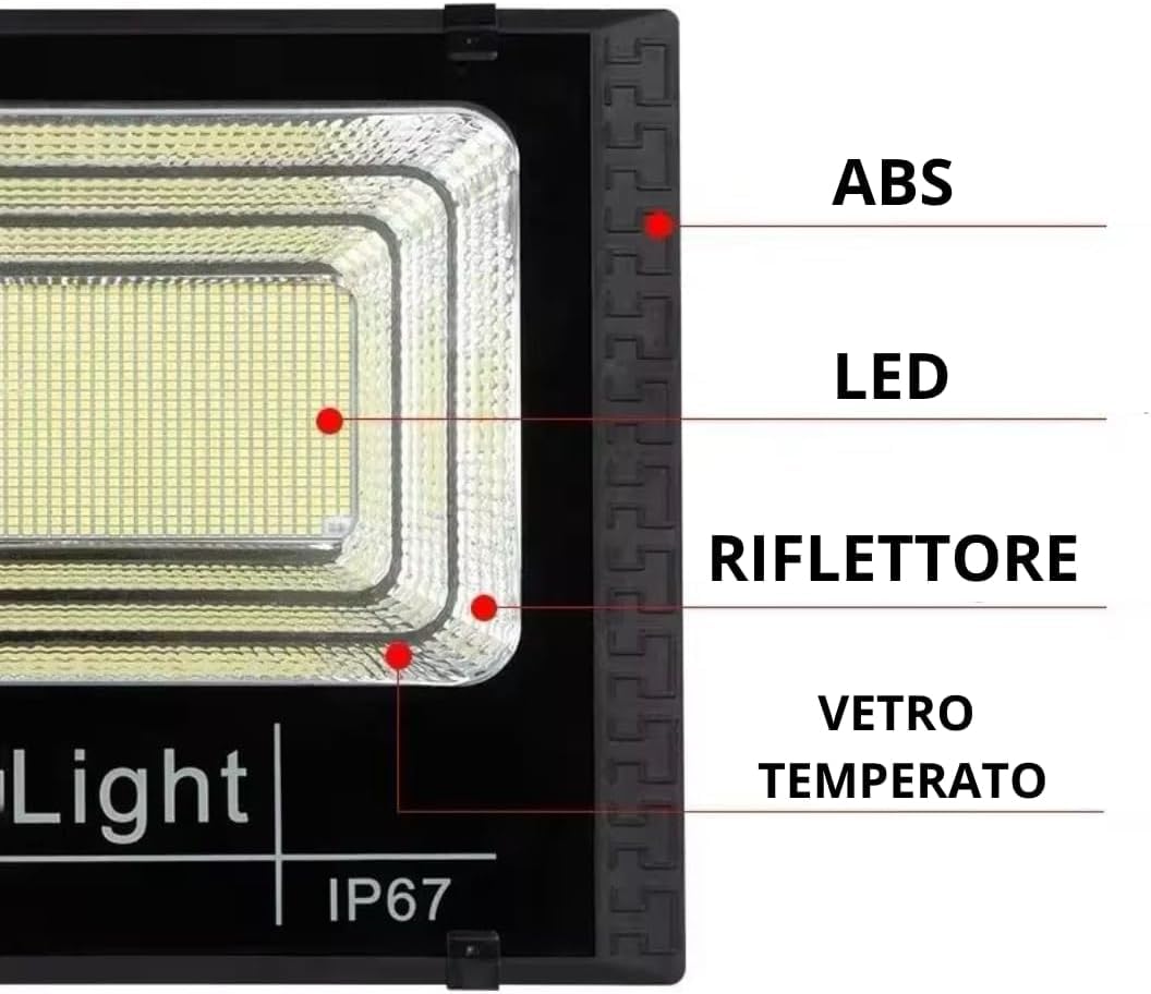 De Rosa Shop 500W 208 LED faro solare esterno luce fredda